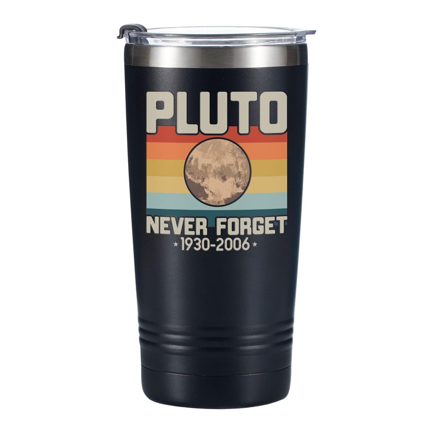 Onebttl Space Gifts for Men Boys Astronomy Lover - Pluto Never Forget Retro Tumbler - Science Nerd Travel Coffee Mug 20oz