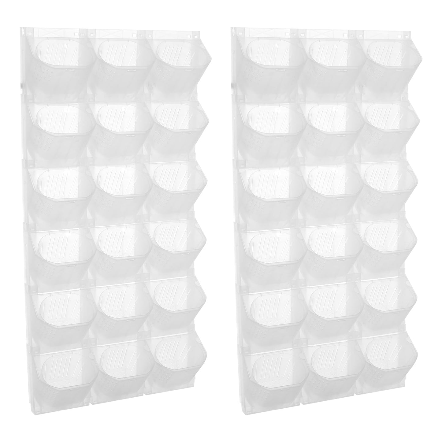 Eapmic Vertical Wall Planter with 36 Pots, Hanging Garden Plant Flowerpot Holder, Stackable Wall-Mounted Planter, Balcony Planters for Flowers Vegetables Fruits (White, 36 Pots)