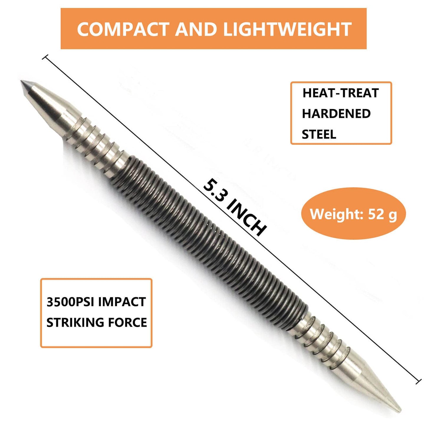 WHLLING 1/16″Dual Head Nail Setter and 3/16″Center Punch, 3500 PSI Striking Force Counter Punch Spring Nail Set