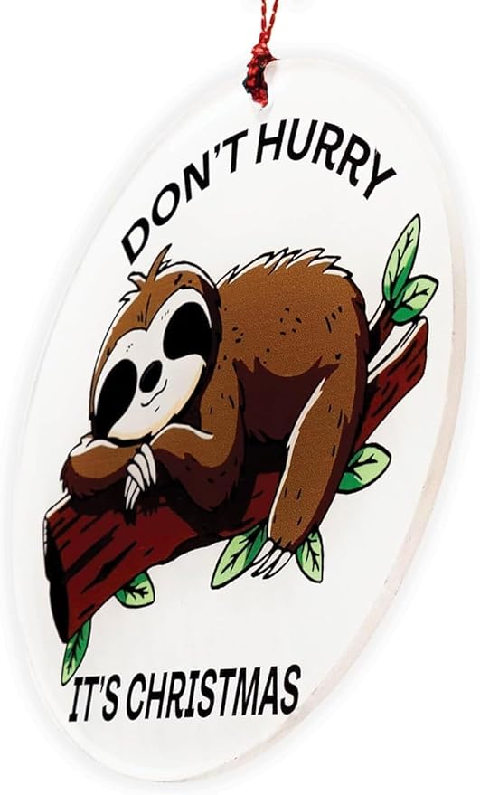 Sloth Ornament, Sloth Gifts for Women, Christmas Ornament 2026 Funny Lazy Animal Christmas Decoration, Cute Woodland Ornament for Tree, Unique Animal Lovers Gift, Relaxed Holiday Decor Idea