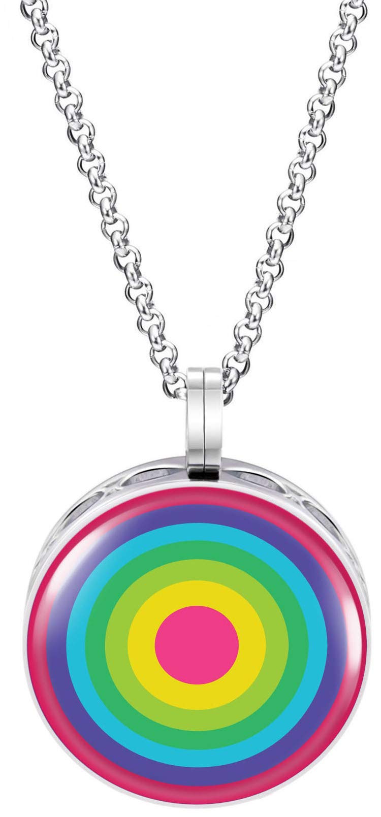 Wild Essentials Jawbreaker Enamel Finish Essential Oil Diffuser Necklace Gift Set - Includes Aromatherapy Pendant, 24" Stainless Steel Chain, 8 Color Refill Pads