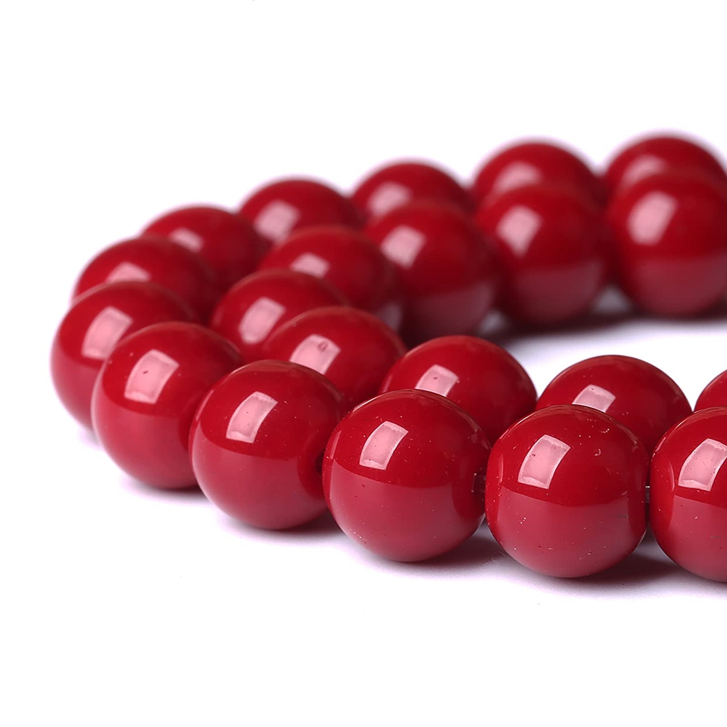 4mm 90pcs Pomegranate Red Glass Beads Natural Round Loose Beads Crystal Energy Stone Healing Power for Jewelry Making 1 Strand 15" (4mm, Pomegranate Red Glass)