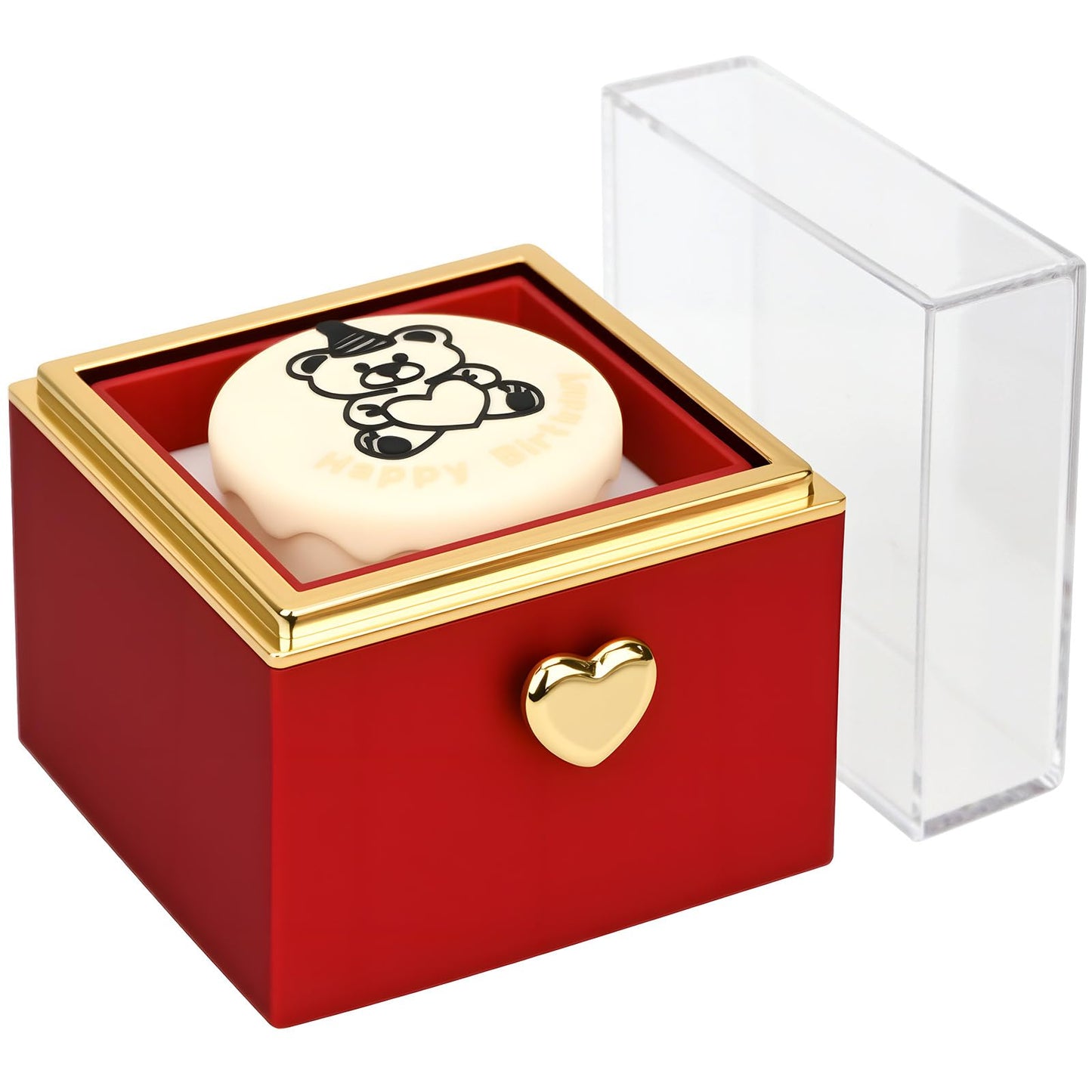 NUOGAO Rotating jewelry box, pop-up surprise gift box, romantic birthday surprise rotating necklace and ring box, Valentine's Day, birthday, anniversary, wedding gift (Red)