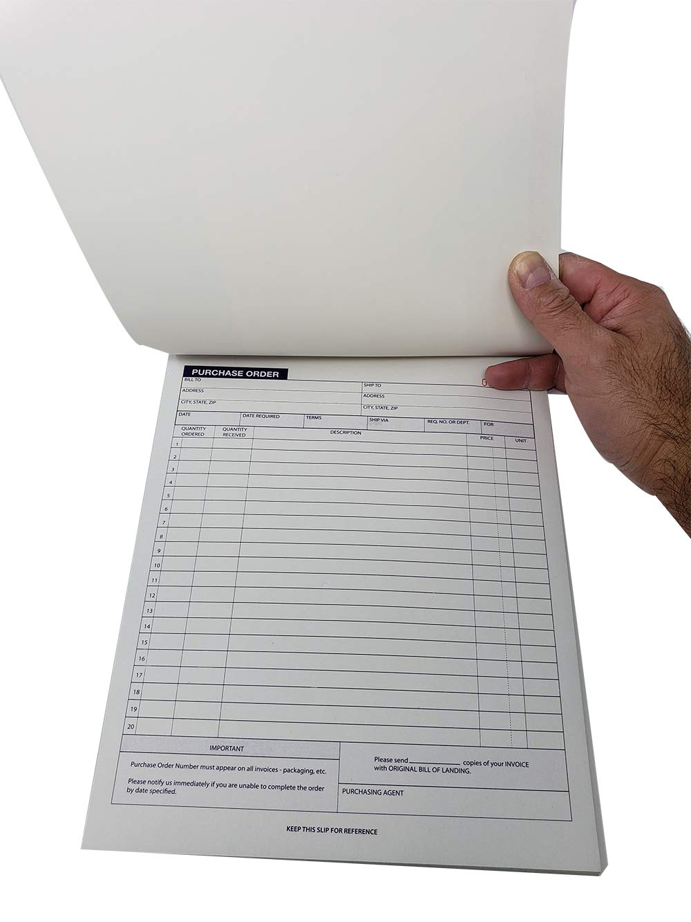 2-Part Carbonless Purchase Sales Order Book (4 Pack) Letter Size Almost 8.5 x 11