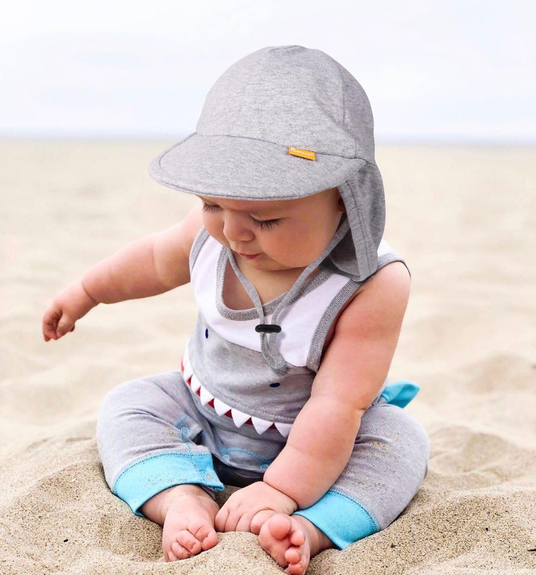 FURTALK Baby Sun Hat UPF 50+ UV Ray Sun Protection Cotton Toddler Hats for Boys Girls Grey