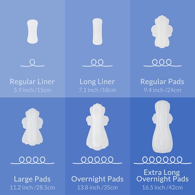 100% Organic Super Long Overnight Pads for Women Ultra Thin Sanitary Pads with Wings, Extra Heavy Flow Feminine Pads Ultimate Absorbency Extra Coverage Period Pads (Extra Long Overnight, Size 6, 60ct)