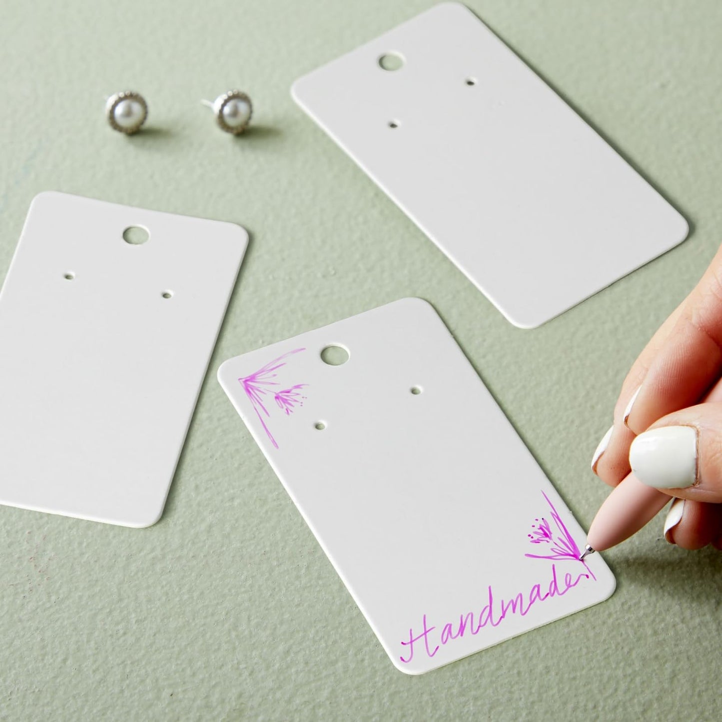 Juvale Earring Cards for Selling Jewelry - 3.5 x 2 In, White, 200 Pack - Bulk Earring Display Cards for Jewelry Packaging & Storage
