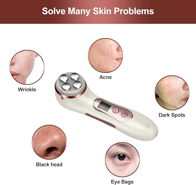 High Frequency Facial Machine 5 in 1 Facial Massager Micro-Current Recharable Facial Frequency Device
