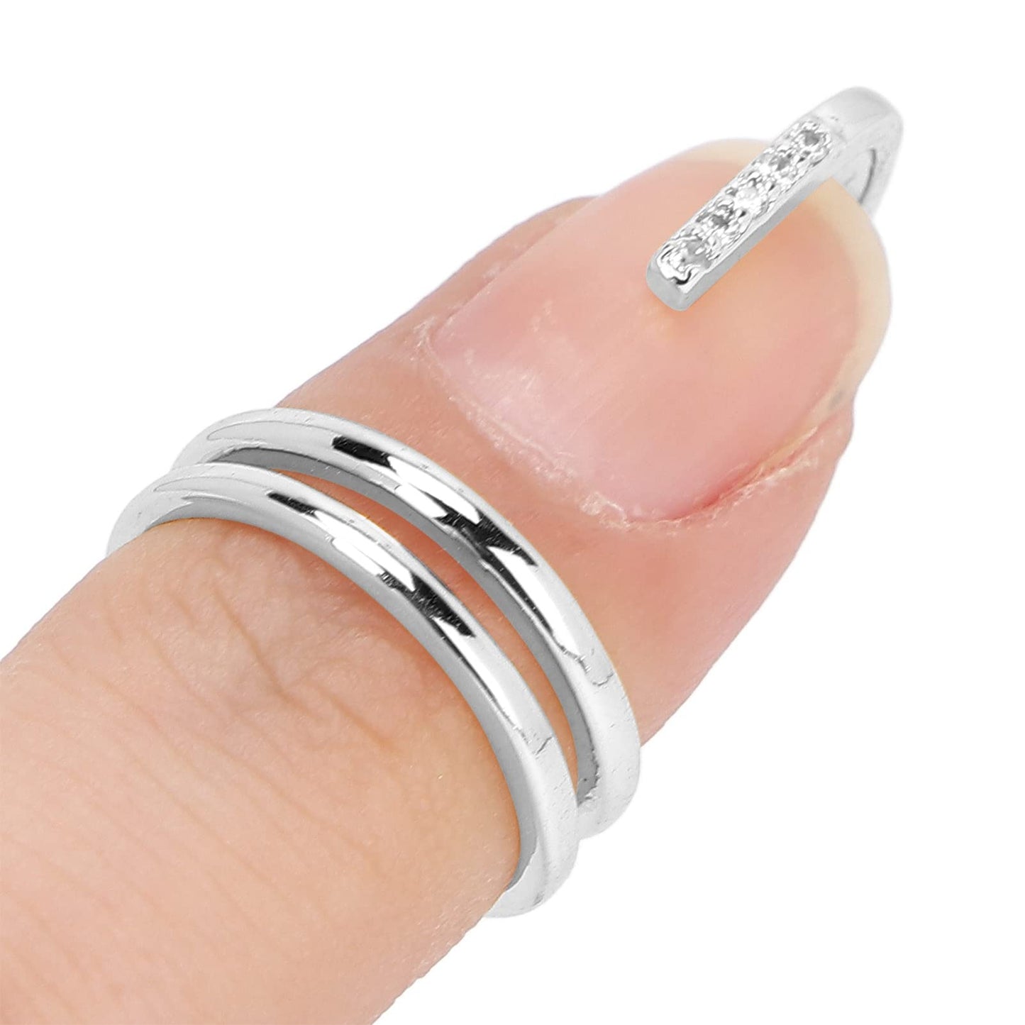 ZAICOLER Electroplated Copper Finger Nail Ring, Plating Jewelry Ring, Decorative for Parties, Weddings & Daily Wear, Ideal for Girlfriends (#2)