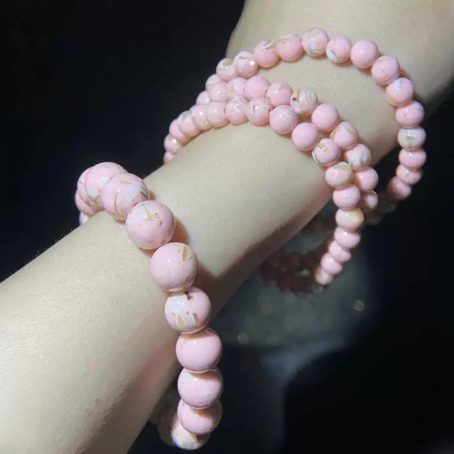 8mm Pink Horseshoe Snail Shells Natural Stone Beads Round Loose Beads for Jewelry Making Yochus DIY Beads Bracelet Necklace