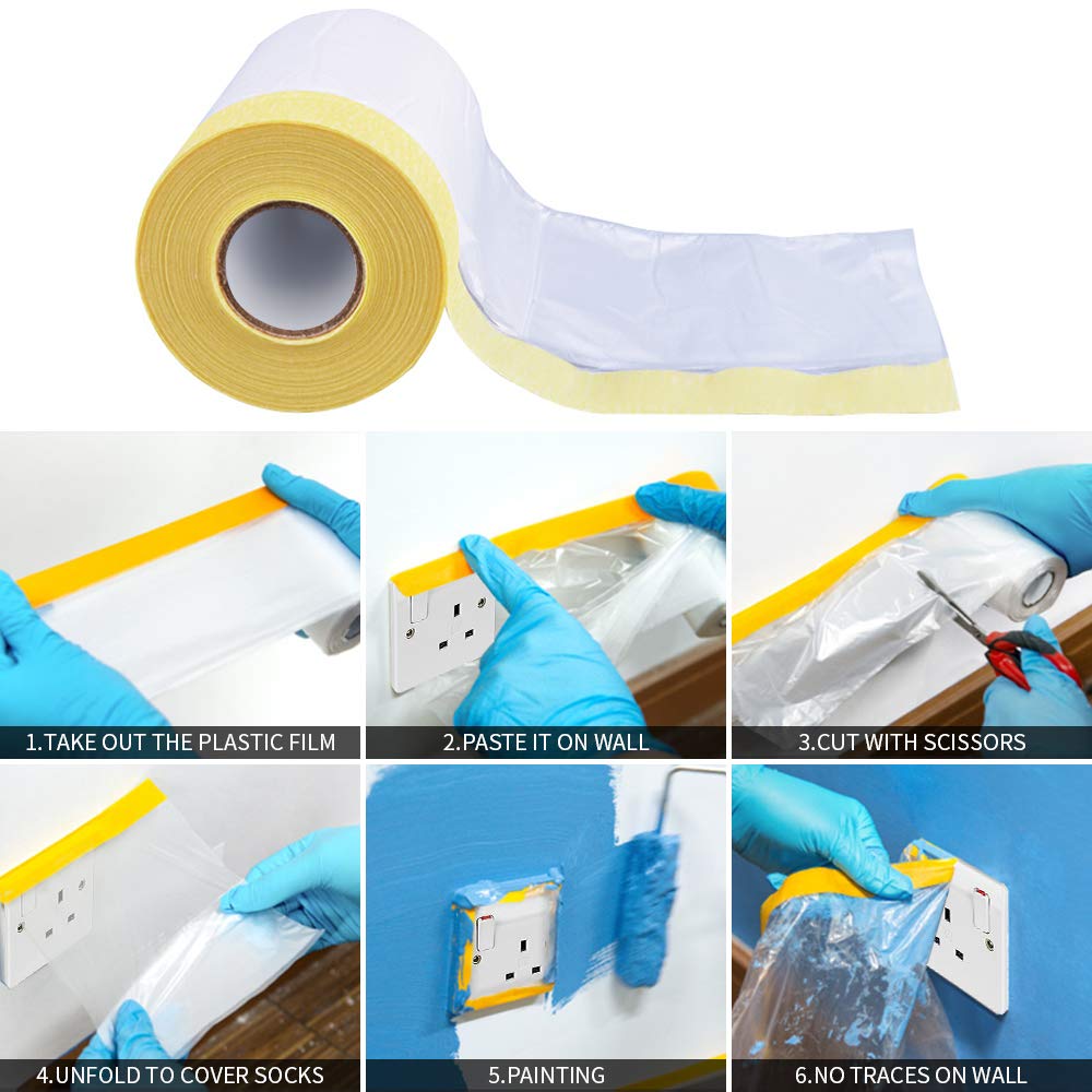 MyLifeUNIT Tape and Drape, Assorted Masking Paper for Automotive Painting Covering (66-Feet, 3 Sizes)