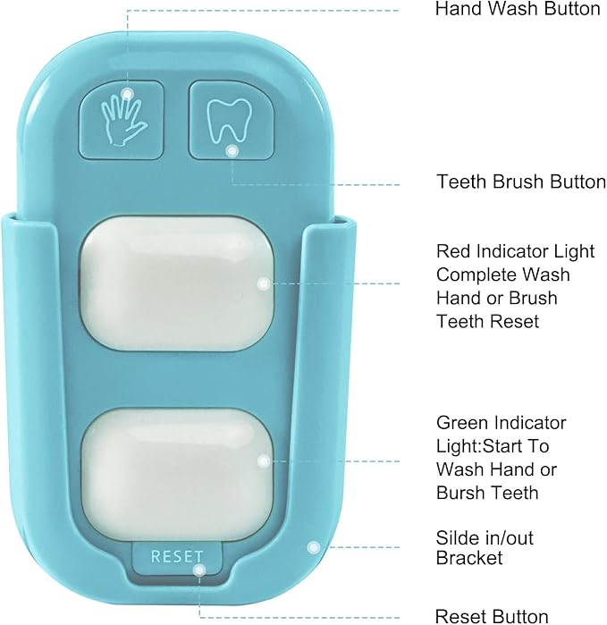 SOARING Kids' Teeth Brushing & Hand Washing Timer, Color Indicator for Training - Stick on Bathroom (Green)