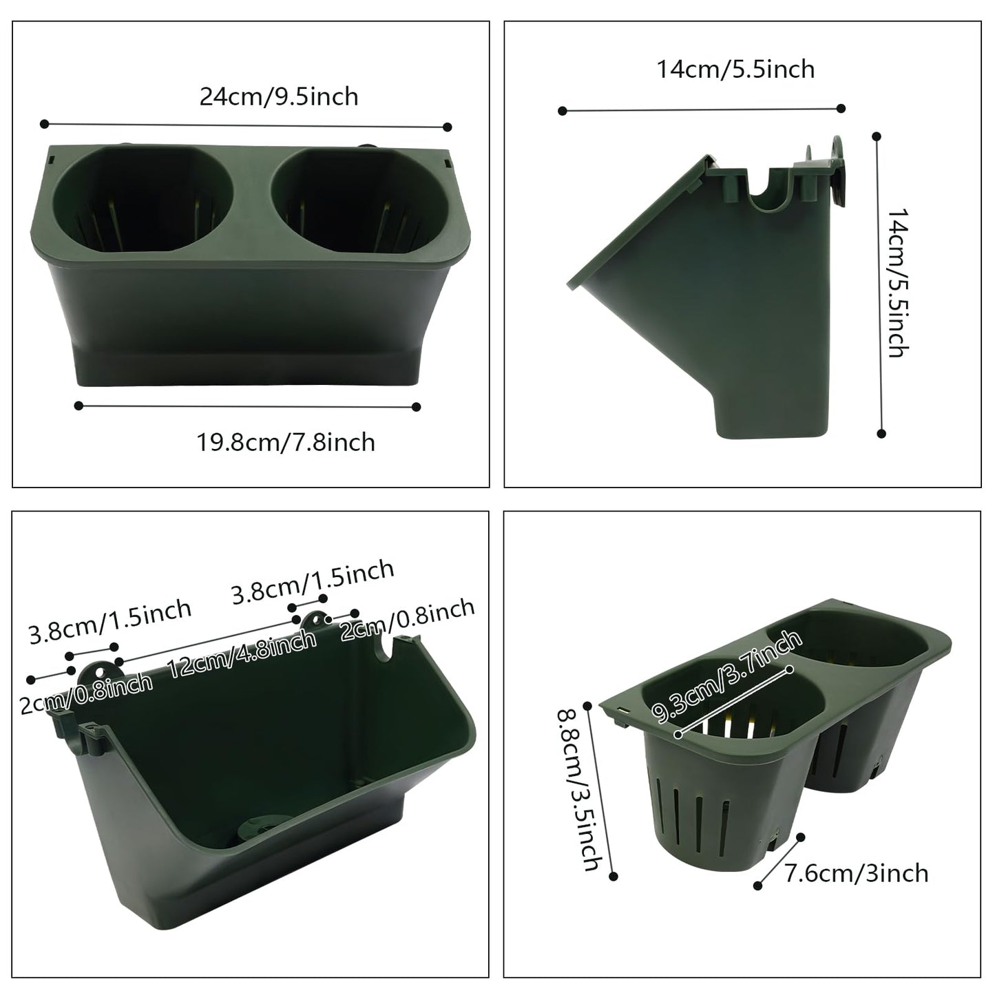 Self Watering Vertical Wall Planter with 30 Plant Pots, Wall-mounted Flower Pot Holder with Drainage Holes, Indoor Outdoor Living Wall Hanging Planter for Flower, Herb, Vegetable, and Fruit, Green