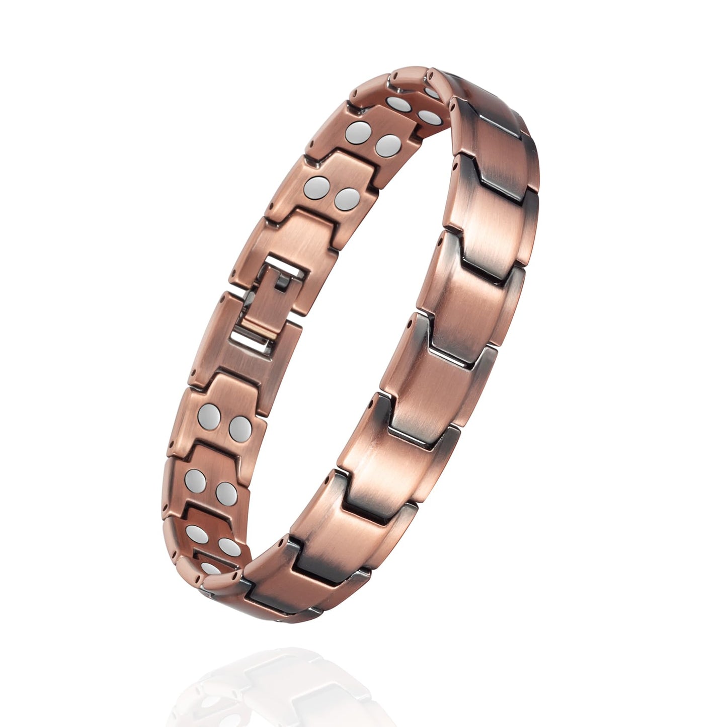 EnerMagiX Copper Bracelet for Men, 99% Pure Copper Double Row Magnetic Bracelet, Healthy Jewelry Gift (0114)