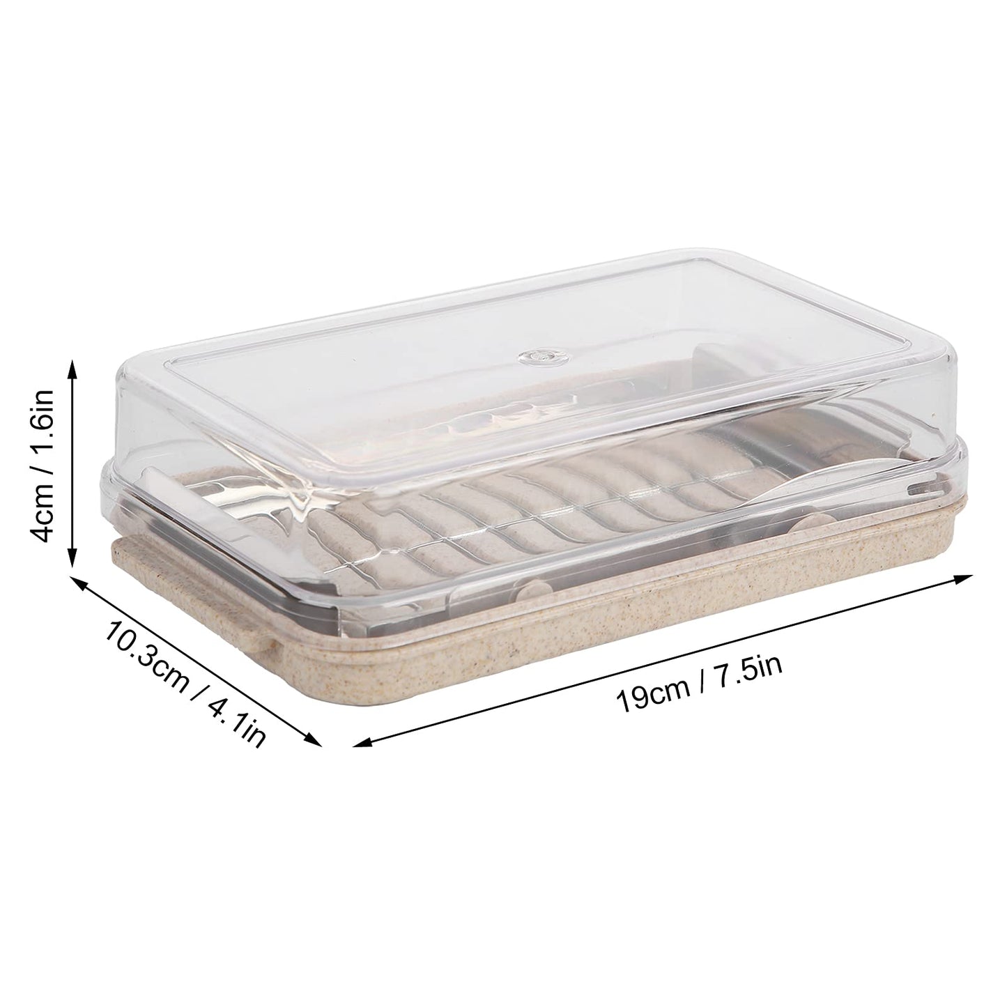 Pissente Butter Slicer Cutter, Stainless Steel Butter Cutter Container Butter Storage Box with Transparent Cover Multipurpose Rectangle Butter Keeper for Home Kitchen Baking Supplies