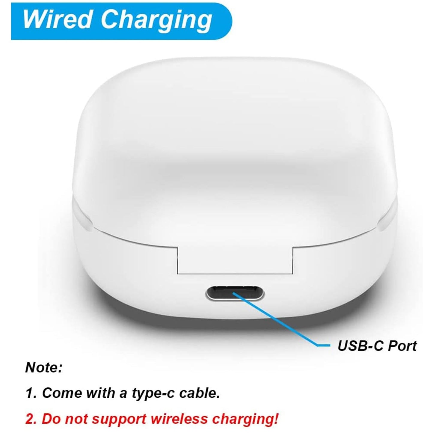 Wired Charging Case for Buds Live R180, Replacement Charger Dock Station Compatible with Buds Live R180 Bluetooth Earbuds, 600mAh Battery, NO Earbuds, White