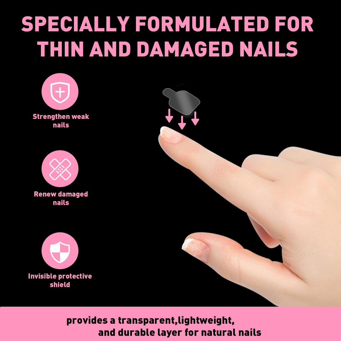 Nail Repair Patches for Damaged Nails - 580 Units Pre-cut Nail Repair for Fixation & Isolation Layer, Recovery Protective Layer for Acrylic Various Sizes, Easy to Use, Invisible & Instant