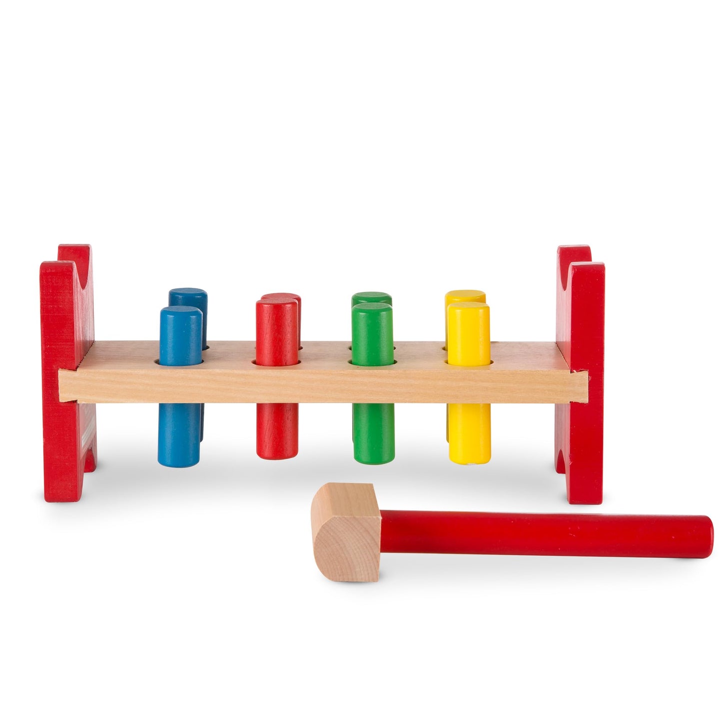 Melissa & Doug Deluxe Wooden Pound-A-Peg Toy With Hammer - FSC Certified