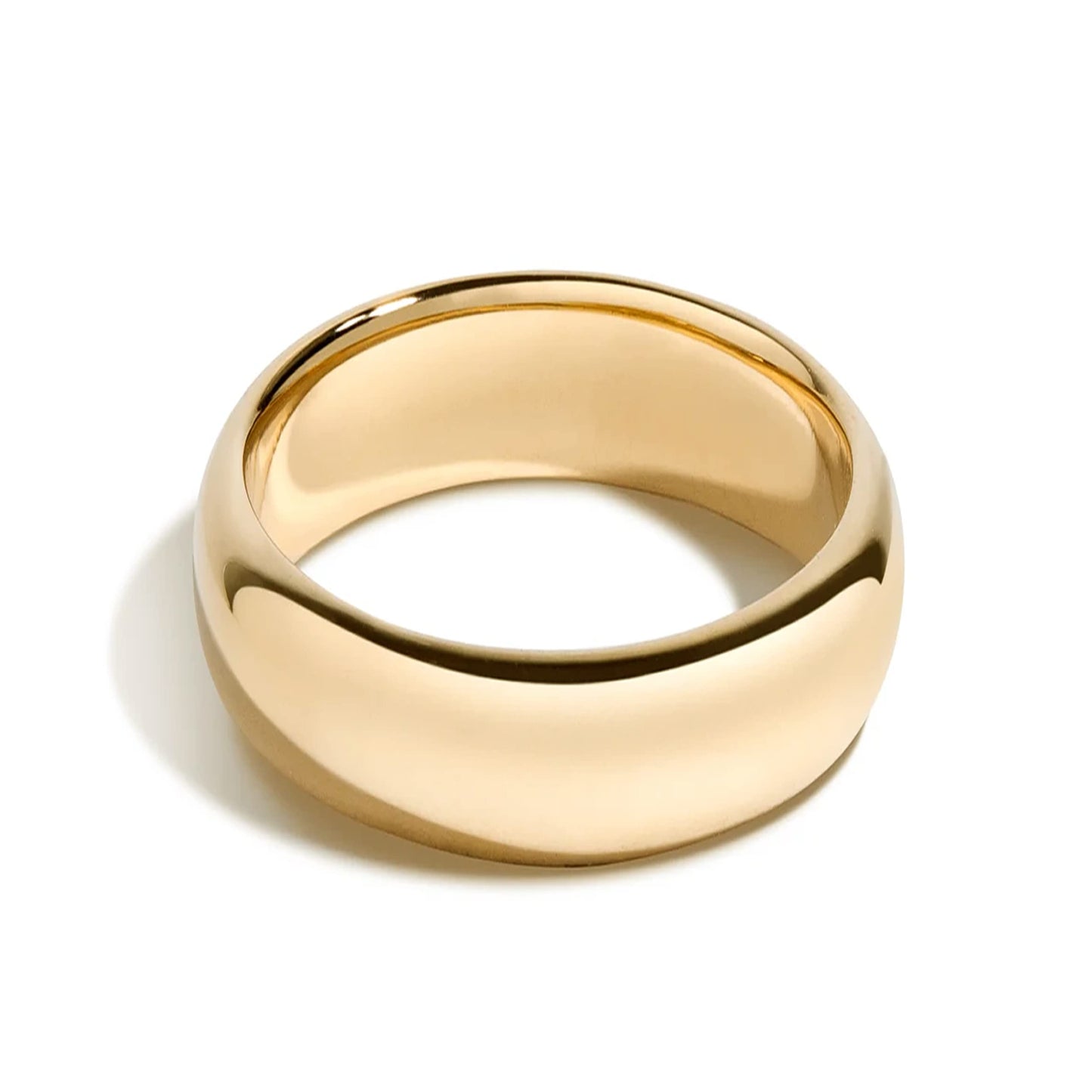 Tioneer Jewelry | Sterling Silver Plain Dome Wedding Band | Wedding Band for Women & Men | Sterling Silver Jewelry, Gold, 8mm, Size 7