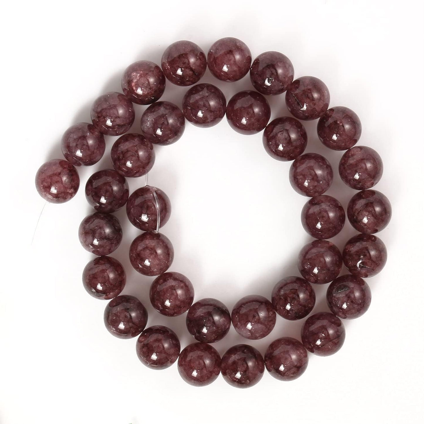 About 60pcs 6mm Natural Stone Beads Lepidolite Beads Energy Crystal Power Gemstone for Jewelry Making, DIY Bracelet Necklace