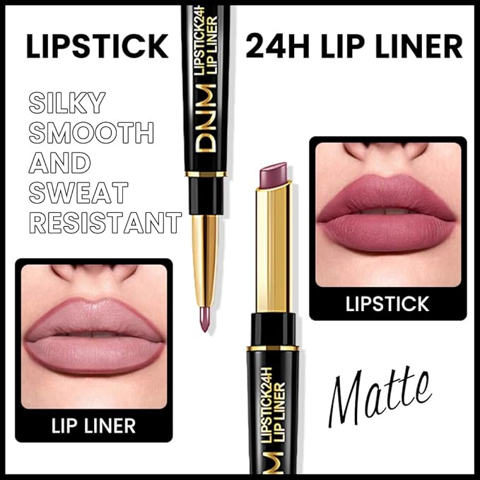 evpct 1Pcs More Blush Lip Liner and Lipstick Set Kit for Women, Matte Lips Kit with Lip Liner Lip Stains Long Lasting Waterproof 24 Hour Lipstick and Lip Liners Combo Lipliners Pencil 30#