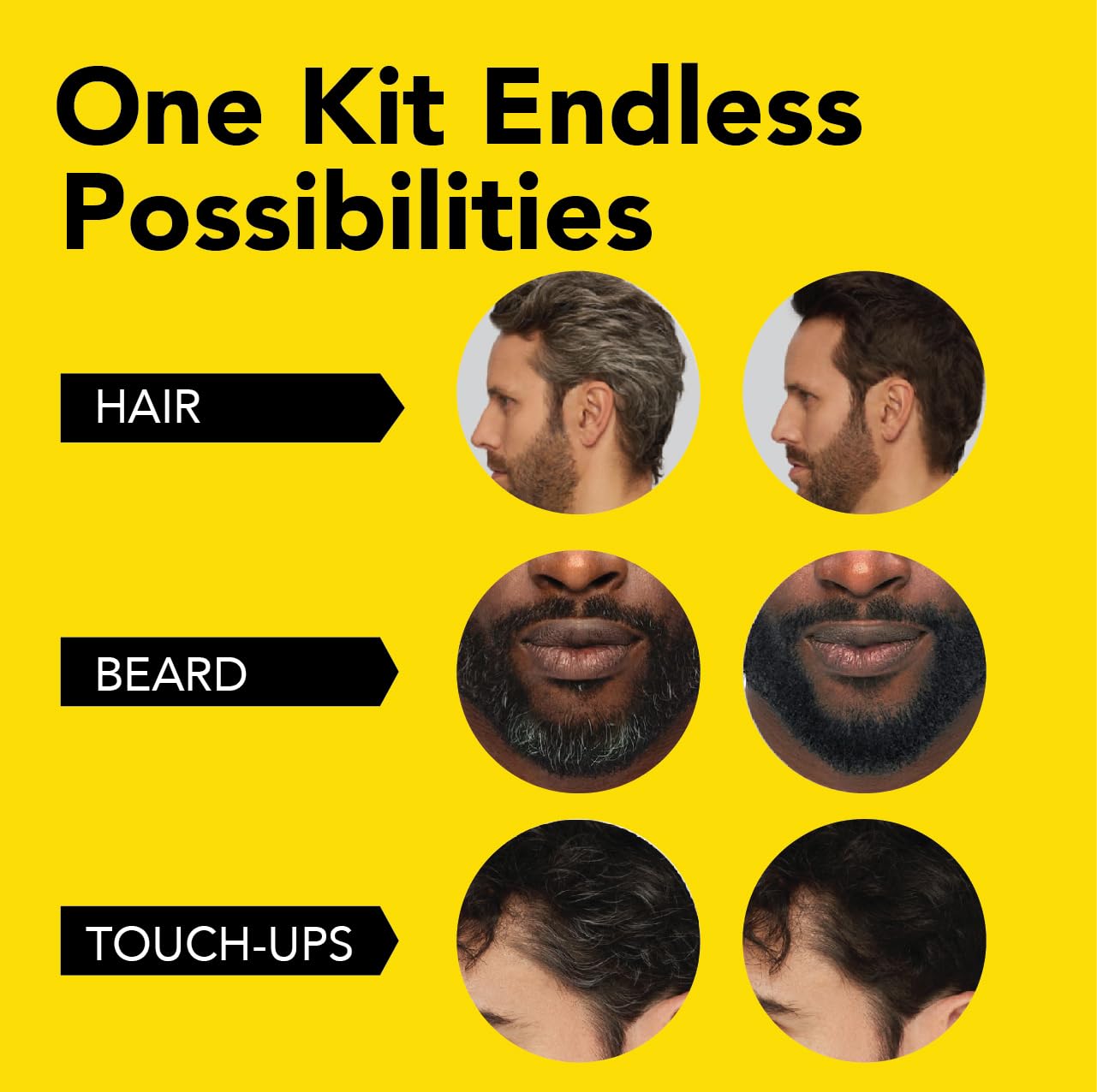 Cleverman Hair & Beard Dye Kit for Men, All-in-One Reusable Mens Hair Color, Natural Gray Coverage, Ammonia-Free Beard Mustache Dye for Men (Dark Brown for Black Men)