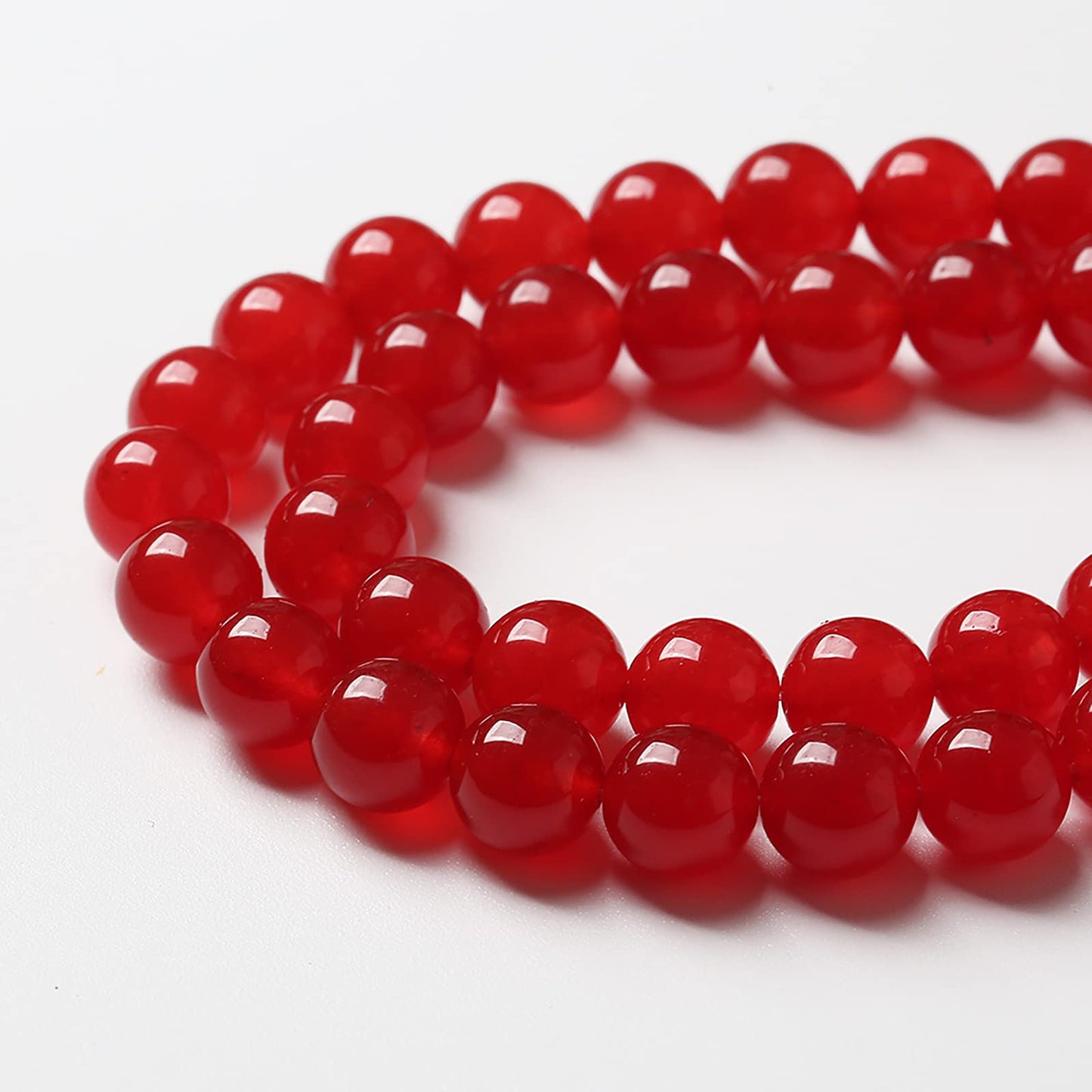 90pcs 4mm Natural Red Jade Chalcedony Beads Round Loose Gemstone Crystal Energy Healing Power Stone Beads for Jewelry Making DIY Bracelet (4mm, Red Jade)