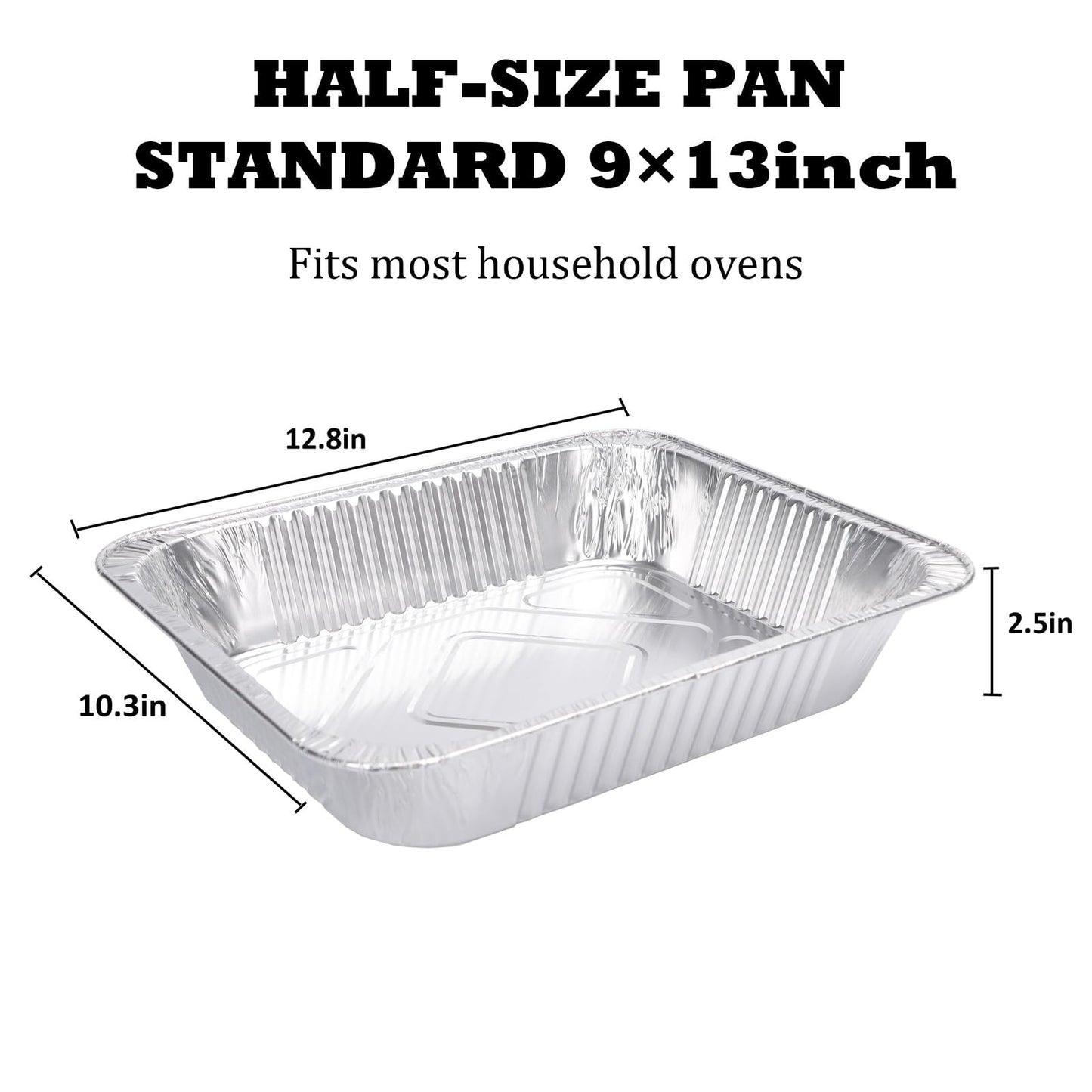Livizaria Disposable Aluminum Foil Pans 9×13 Inch – Durable Foil Baking Pans for Oven & Freezer Use, Meal Prep, Casseroles & Roasting – Deep Disposable Pans for Parties, Catering & BBQ (30 Pack)