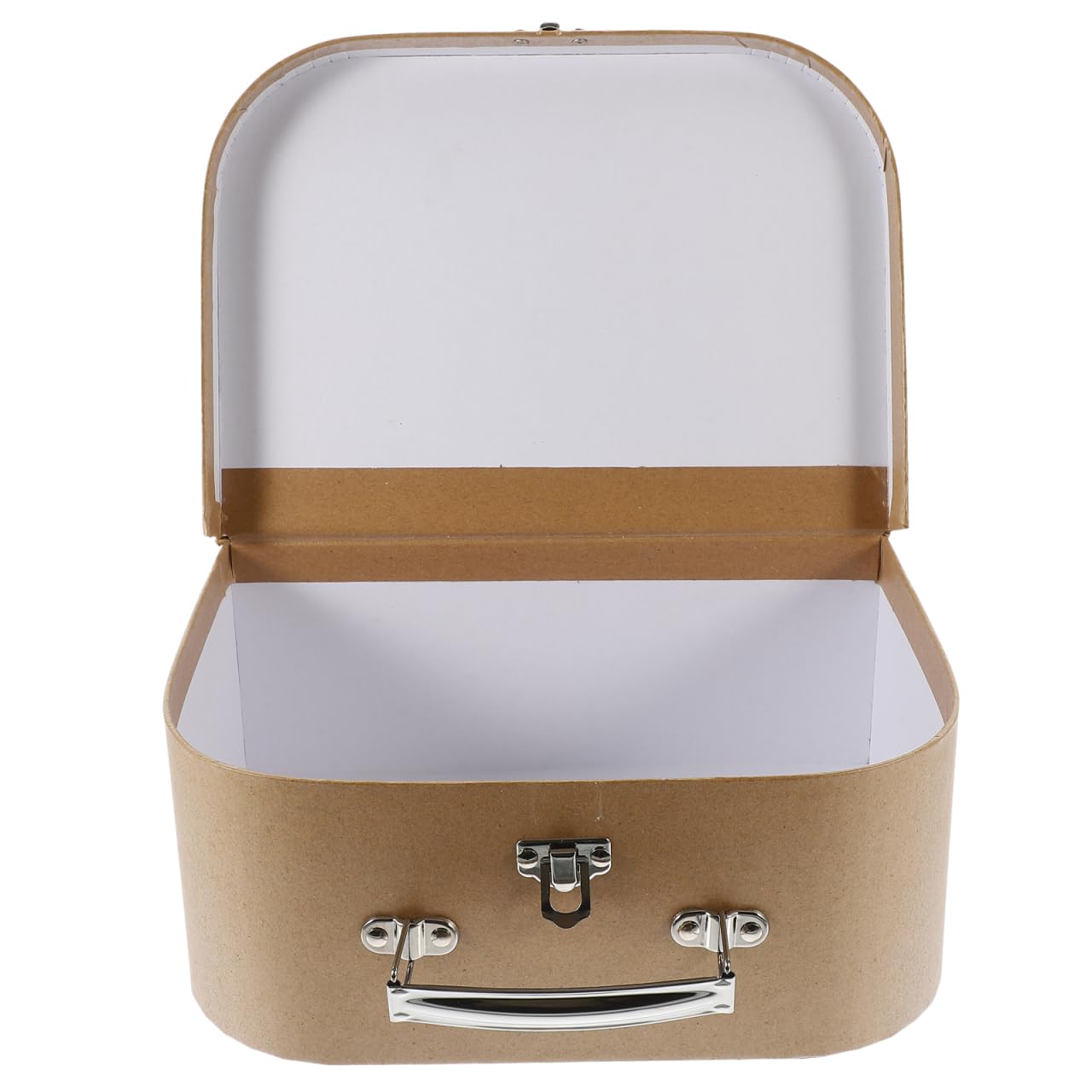 Amosfun Kraft Paper Suitcase 10.03X7.48X3.93 Inch Portable Gift Packaging Box with Handle Multi-Functional Jewelry Storage Organizer for Wedding and Home Decor