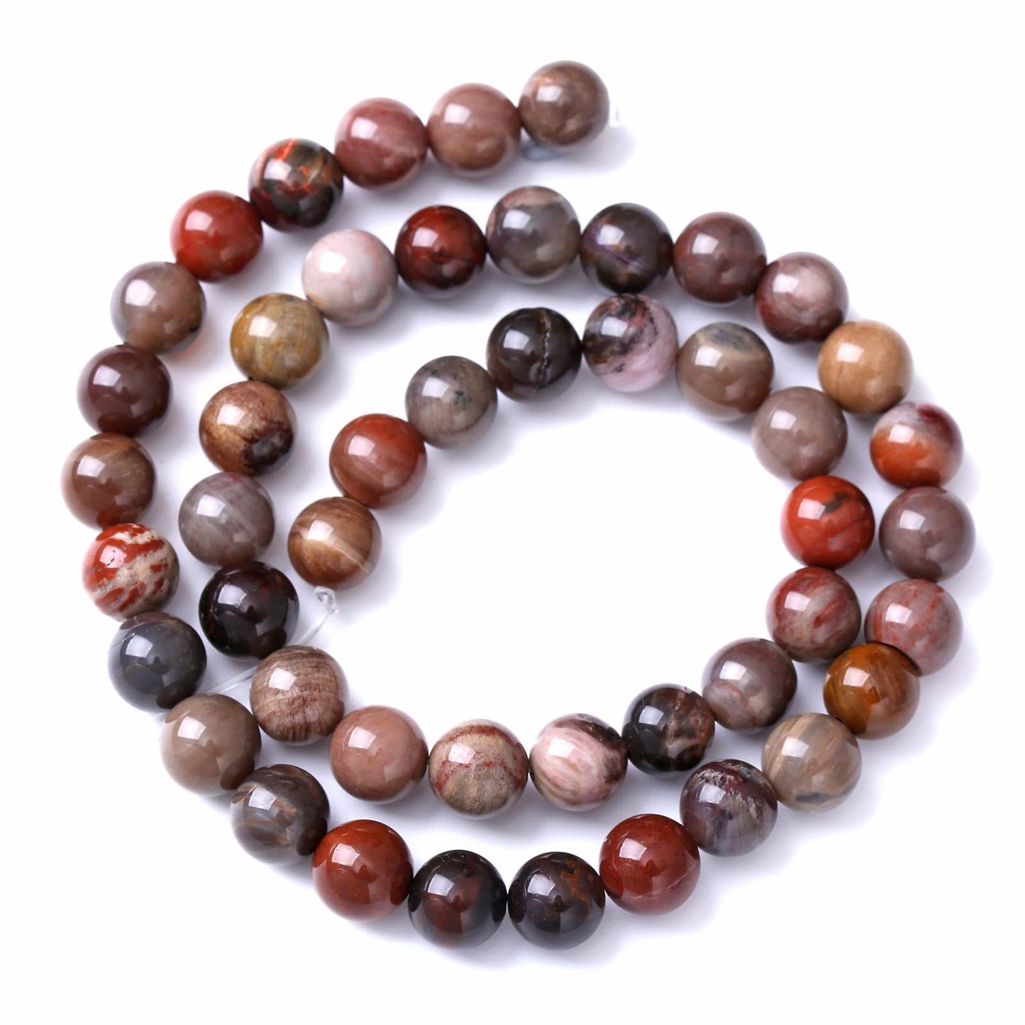 6MM 60PCS Natural Stone Petrified Wood Jasper Loose Beads for Jewelry Making DIY Bracelet