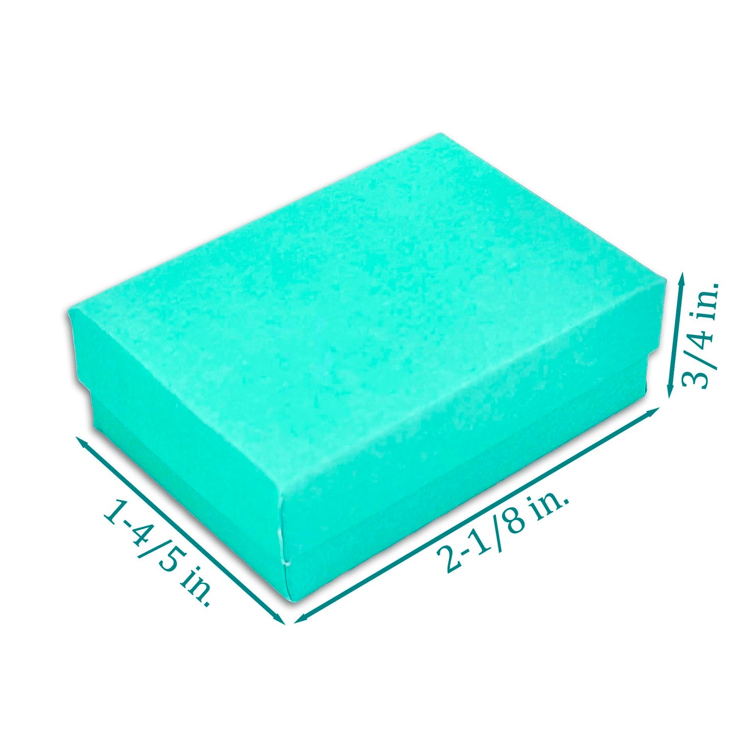 TheDisplayGuys - 25-Pack #11 Cotton Filled Cardboard Paper Jewelry Boxes Gift Case - Teal Green (2.1" x 1.8" x 0.8") - for Shipping or Storage