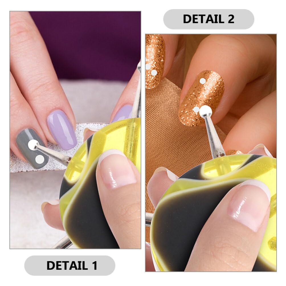 Beaupretty 6 in 1 Circular Dotting Tools, 2pcs Nail Design Dotting Pen Nail Art Tip Dot Painting Tracing Manicure Tool for Nail Salon Home Use