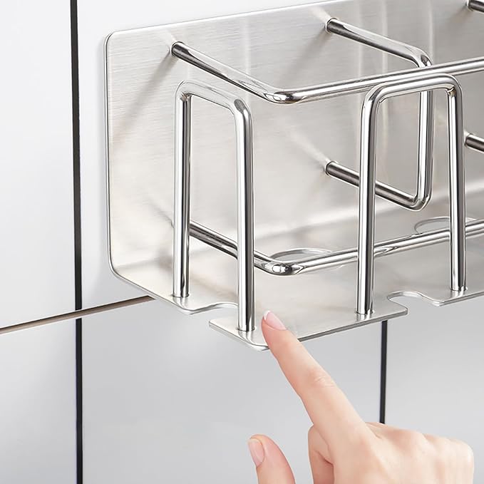 HANZE Toothbrush and Toothpaste Holder Wall Mounted – Space-Saving Bathroom Organizer (Black)