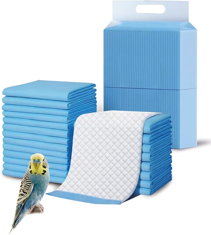 Niwaes Disposable Bird Cage Liner Birds Cage Liners Super Absorbent Birdcage Liners Parakeet Cage Training Accessories with Quick-Dry Surface for Cockatiels Canaries Parrots
