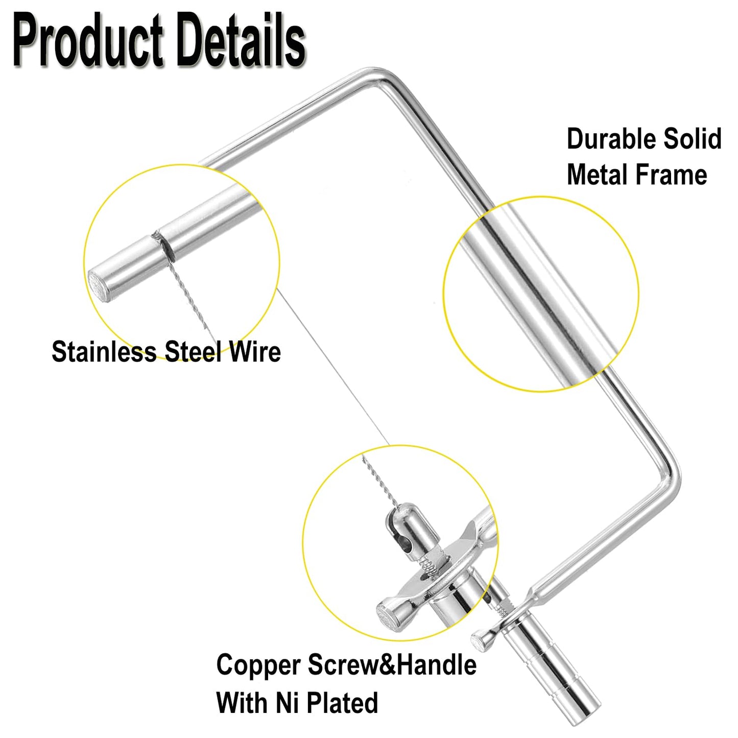 Cheese Cutter Board Accessories Kitchen Knife Marble Block Cheese Slicer Stainless Steel Components DIY for Making Giftable Cheese Cutting Boards with Hardware Cheese Slicer Kit,(2Slicer+8Wires)7in