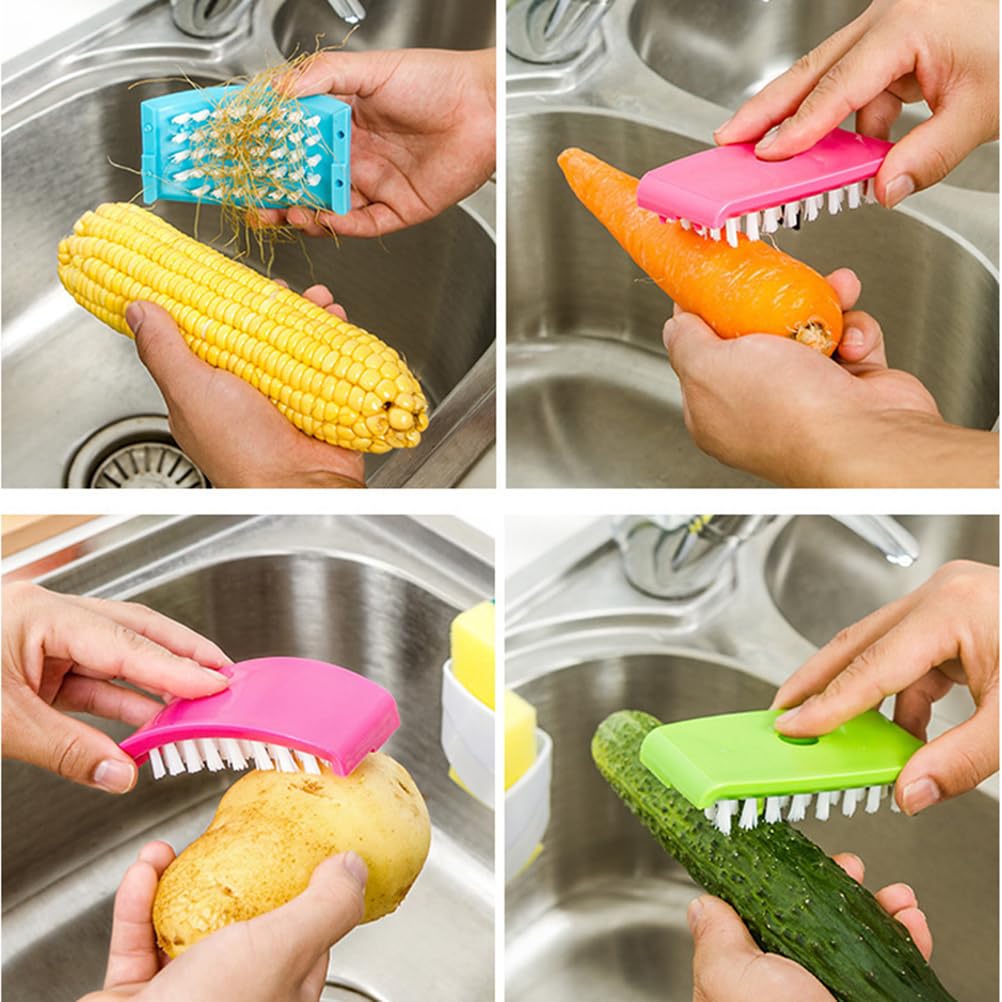 NOLITOY Cutlery Cleaner Brush, 3PCs Suctioned in-Sink Silverware Scrubber, Non-Scratch Bristles, Easily Clean Utensils and Sharp Knives