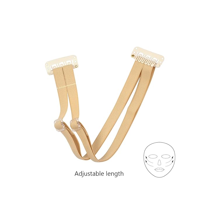 Facelift Bands with Clips - Invisible Stretching Lifting Straps, Adjustable Elastic Slimming Bands (24cm Blonde Double)