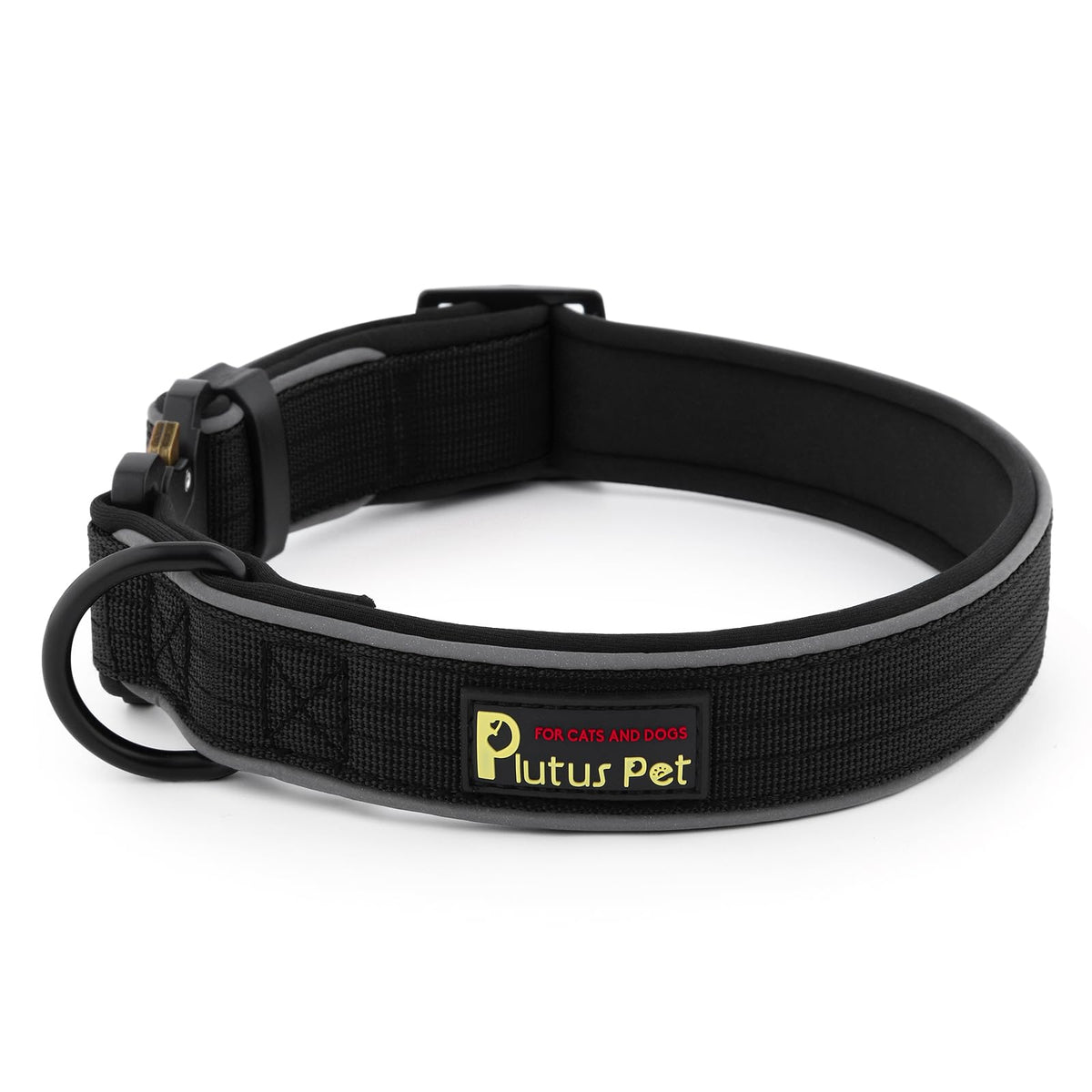 Plutus Pet Tactical Dog Collar, Reflective, for Small Medium Large Dogs