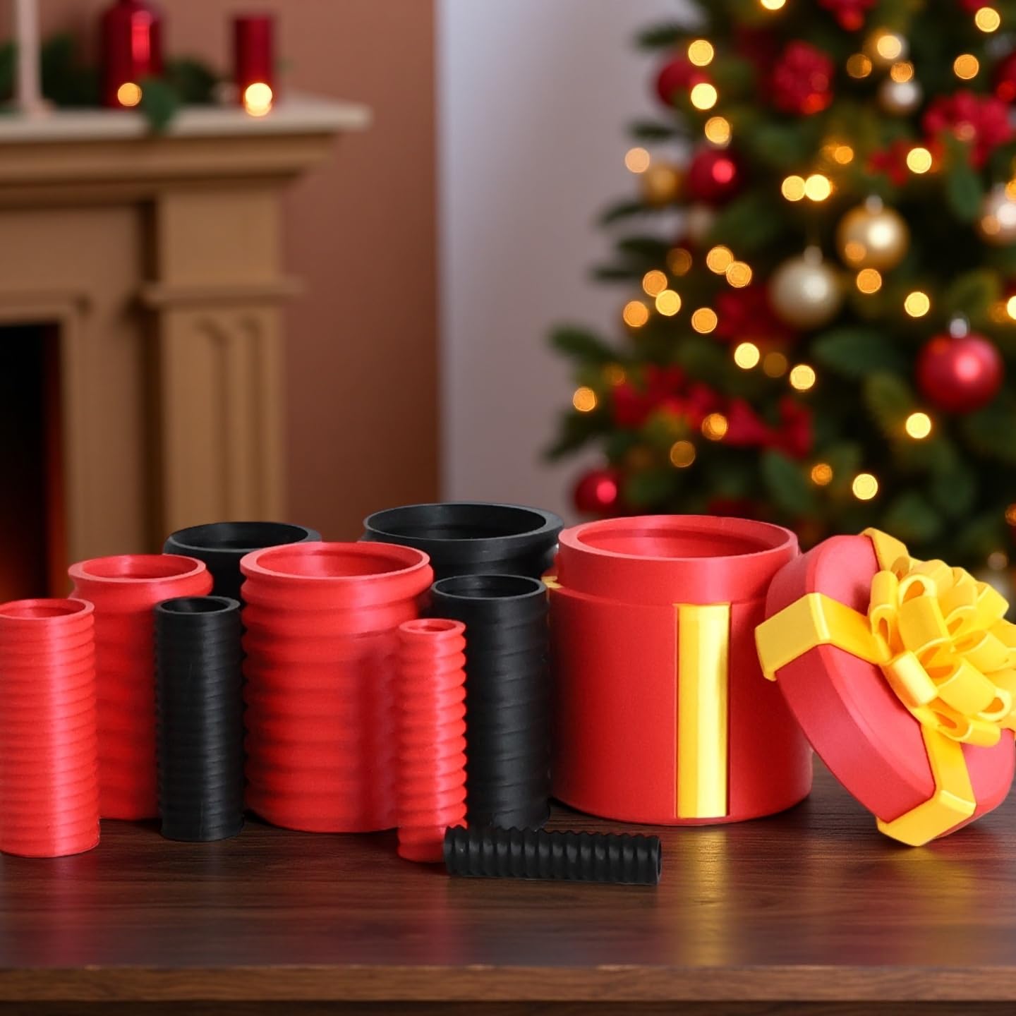virsomier Annoying Nested Screw Gift Box - Prank Nesting Box for Cash & Surprises, Reusable 3D Printed Fun for Birthdays, Christmas, White Elephant Party Gifts (Red)