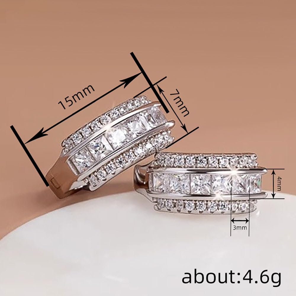 Histone Lymphatic Earring For Women, Lovefinity™ Honorable Joy Halolux Lymphvity Magnetotherapy Germanium Earrings Hoop Jewelry Gifts (CZ White)