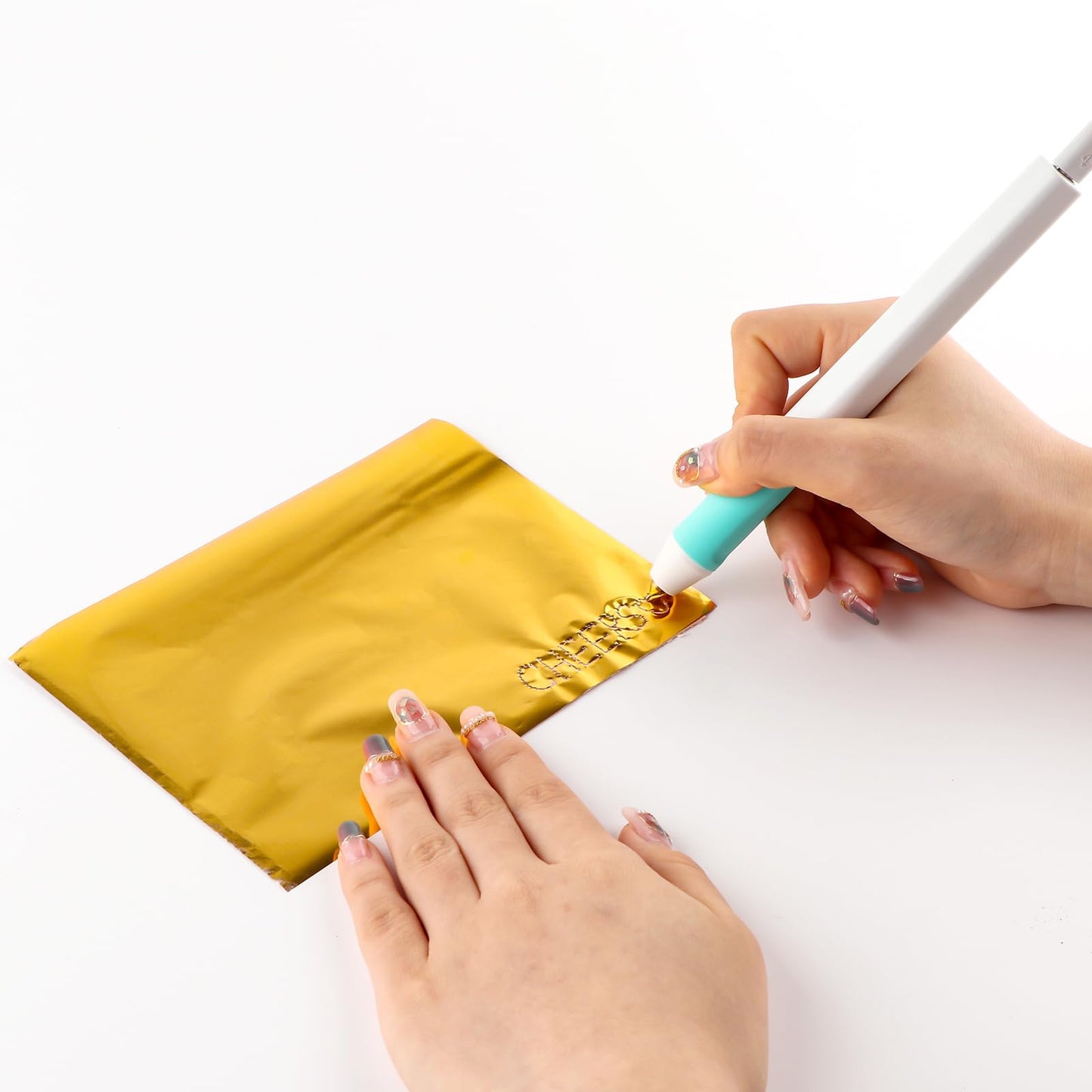 Hot Heated Foil Pens & Hot Foil Roll Set for Card Making Craft Scrapbooking Drawing Pen with USB Cable DC5V Write, Draw, Trace, and Stencil Your Way to Shiny Foiled Beauty Using the Hot Foil Pen