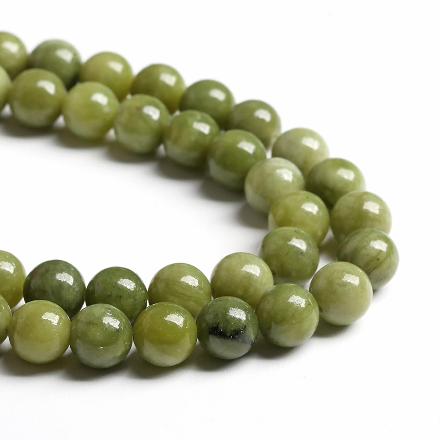 6mm 60pcs Natural Stone Chinese Green Jade Loose Beads for Jewelry Making DIY Bracelet Necklace 1 Strand