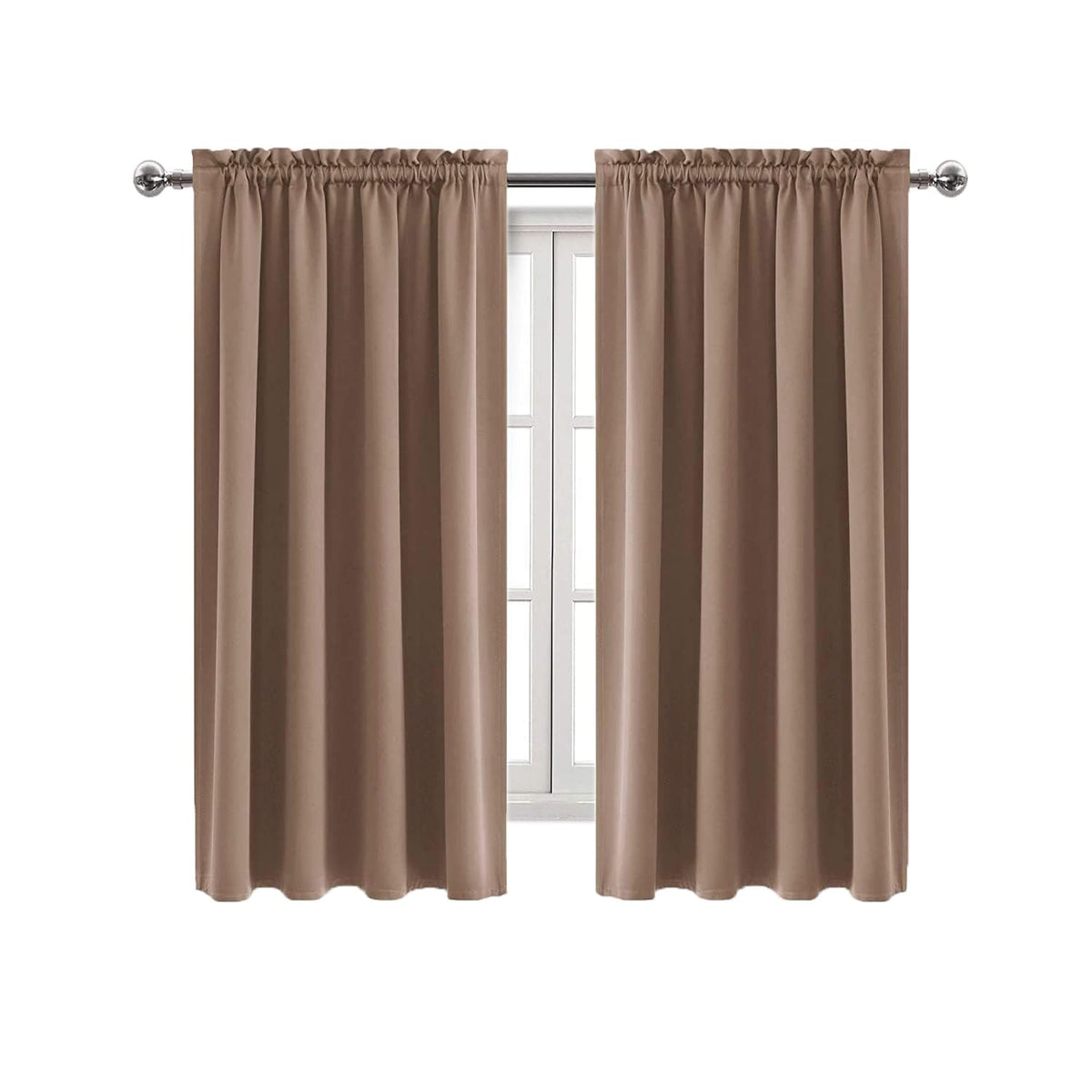 Blackout Curtains for Bedroom Living Room 42 x 63 Inch Long Khaki