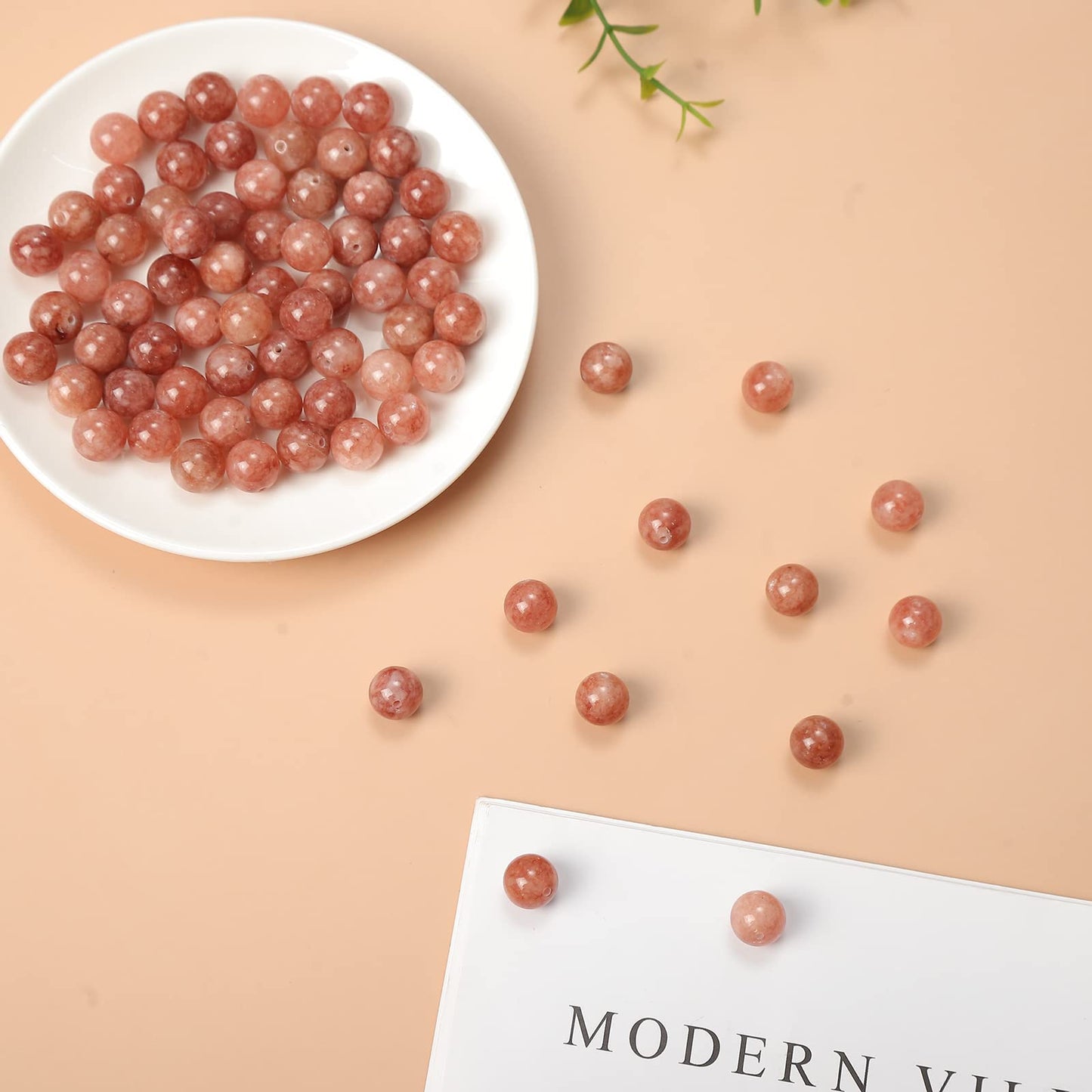 45pcs 8mm Natural Stone Beads Sunstone Chalcedony Beads Energy Crystal Healing Power Gemstone for Jewelry Making, DIY Bracelet Necklace