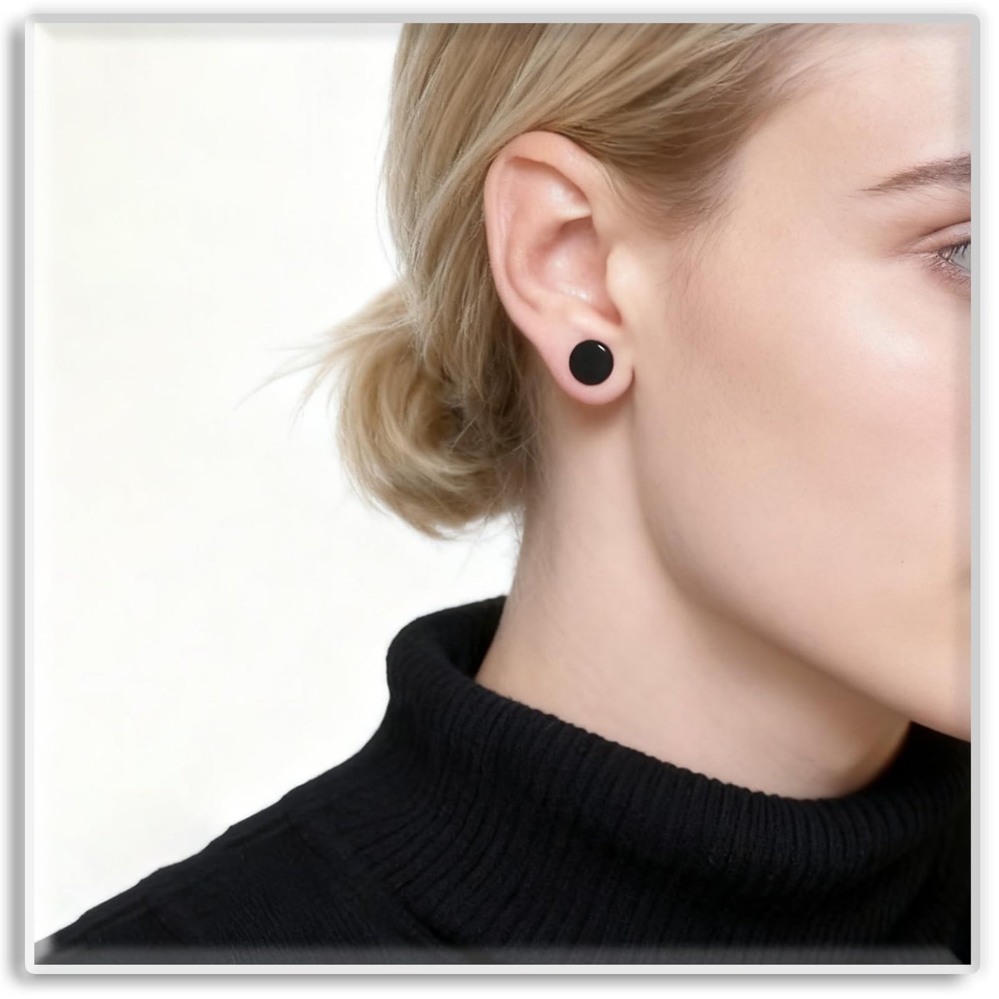 Xusamss Punk Body Piercing Titanium Steel Round Barbell Stud Earrings