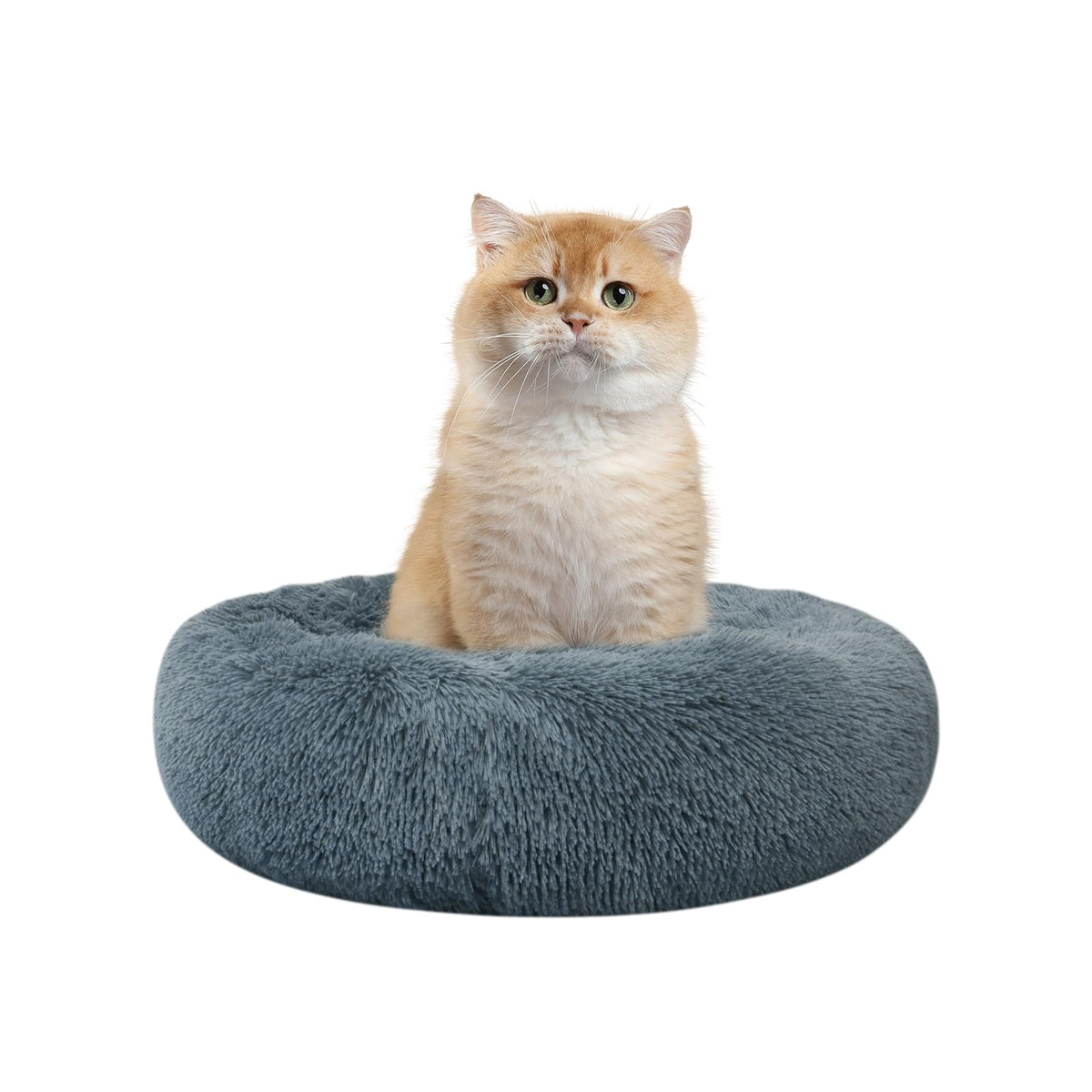 Dog Bed for Small Medium Large Dogs Cats, 20 inch Calming Washable-Round Cozy Soft Pet Bed for Puppy and Kitten with Slip-Resistant Bottom