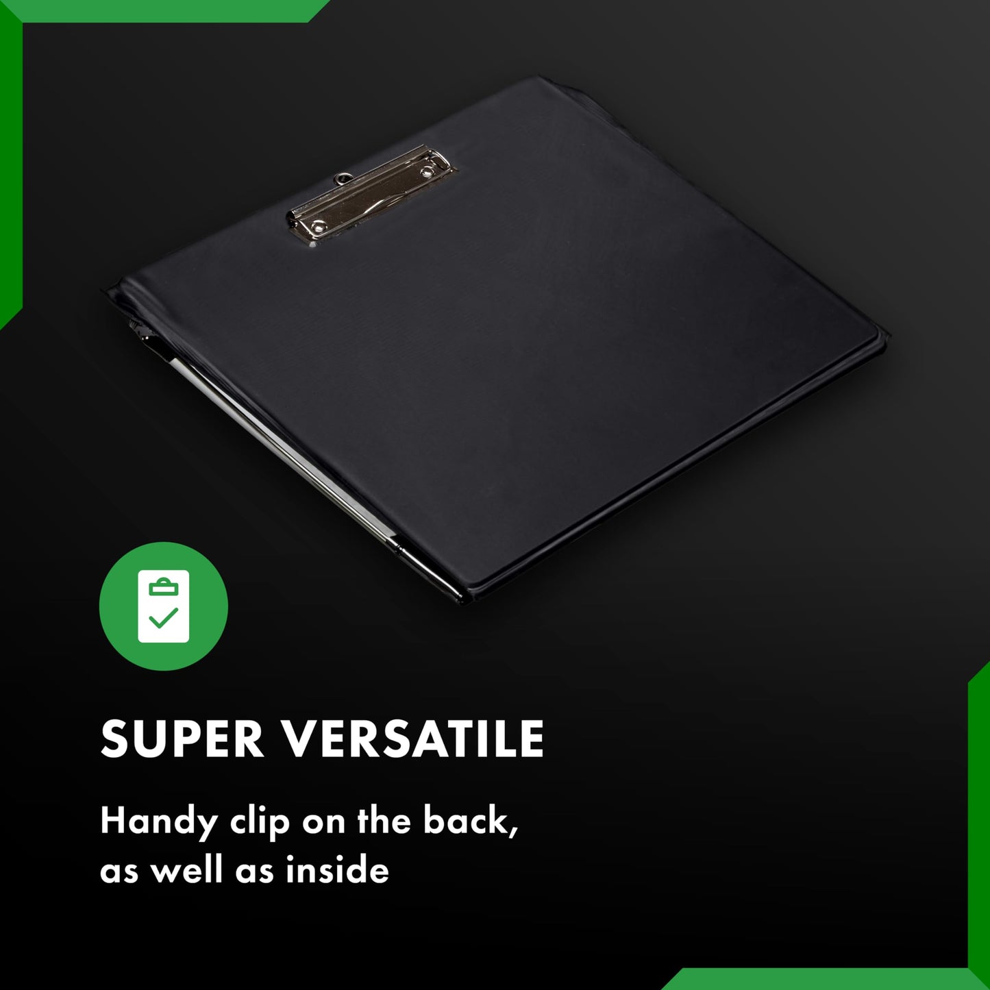 Waterproof Clipboard A4 Portrait by Paperdry, Black, Superior PVC Plastic with Cold Protection, Outdoor Covered Clip Board with Storage, A4 Waterproof Document Holder