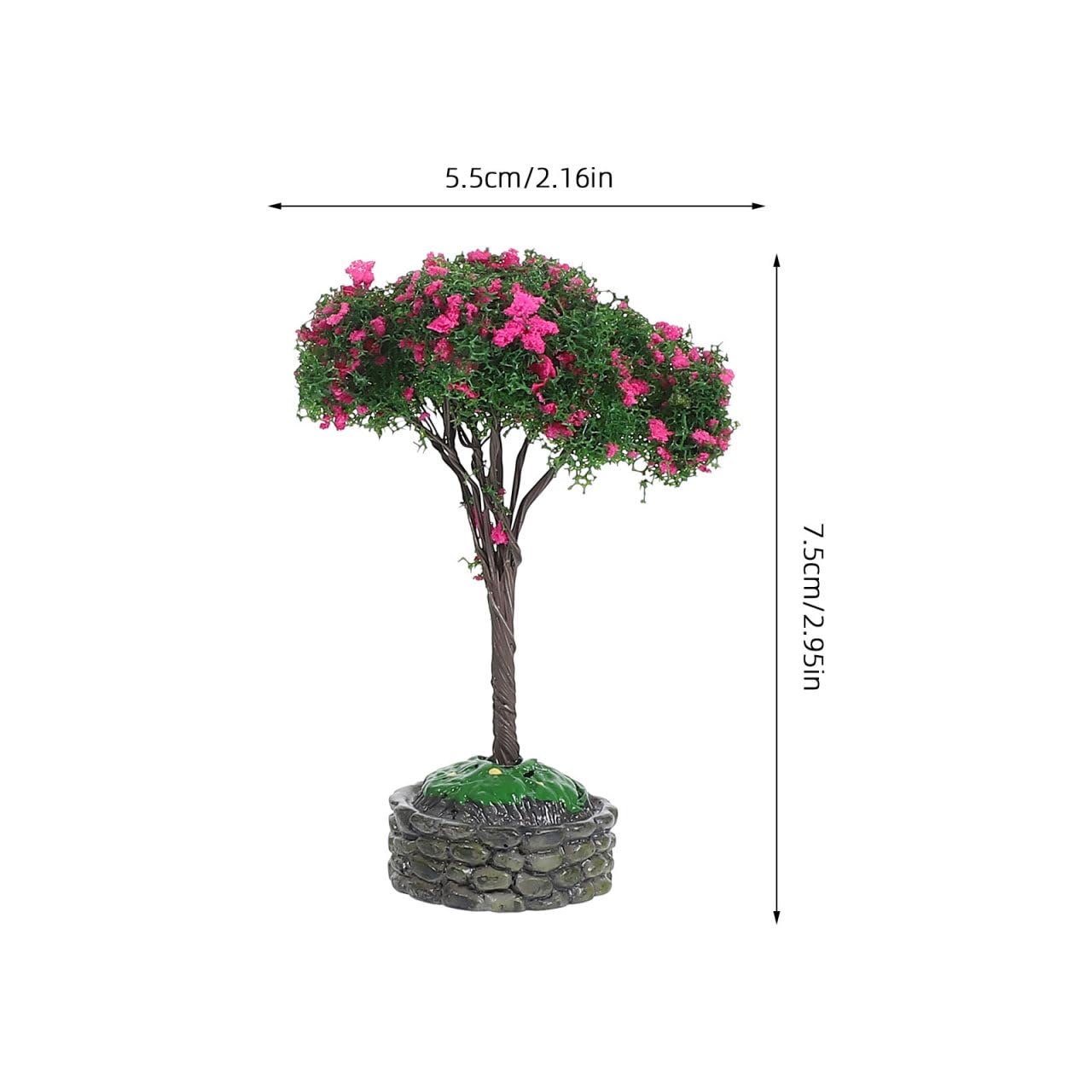 Abaodam 4pcs Miniature Tree Realistic DIY Micro Landscape Model for Dollhouse Train Scenery Lifelike Decoration for Gardens Flower Beds and Miniature Projects