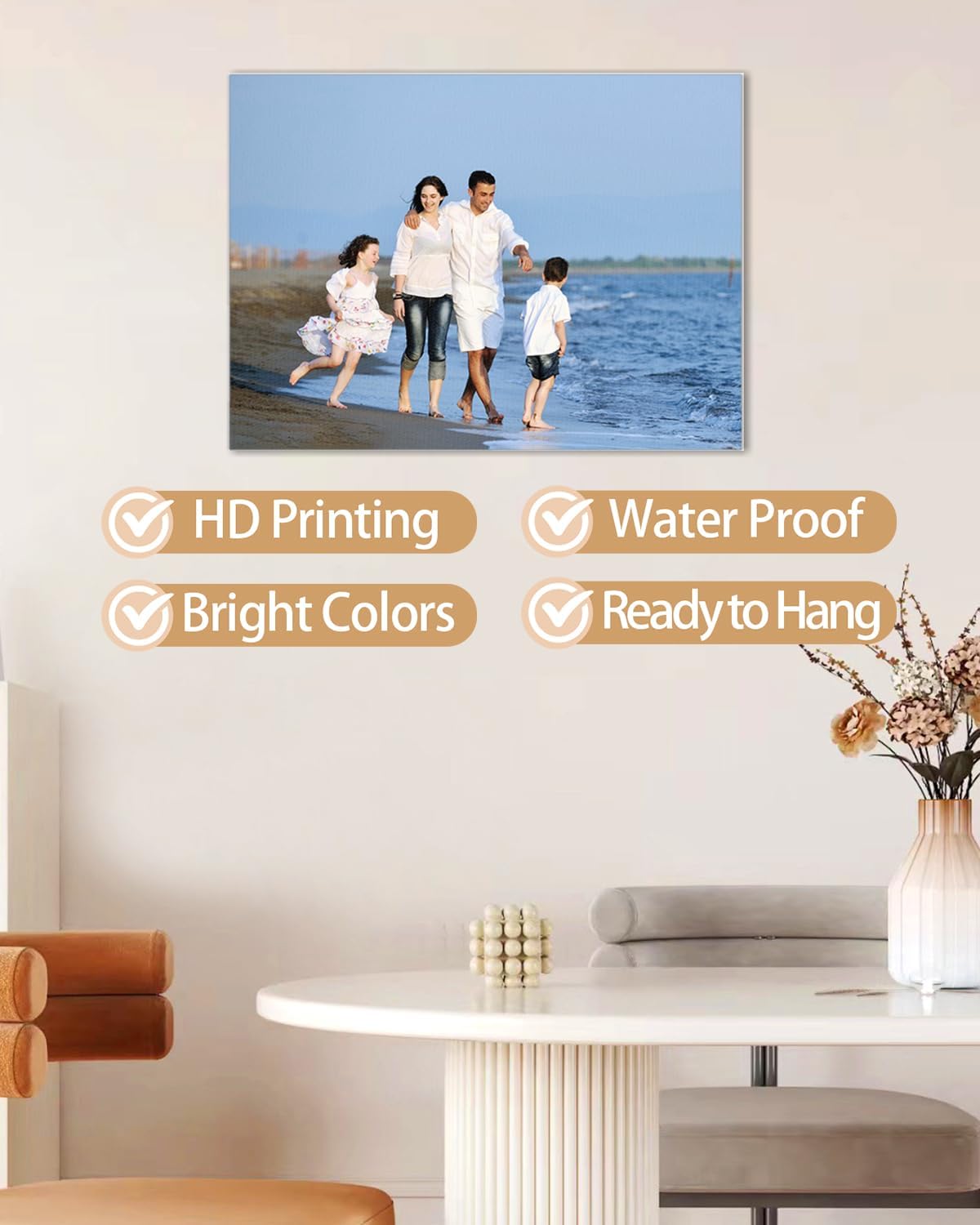 AbcCustomize Custom Canvas Prints,Transform Your Memories into Beautiful Art with Personalized Photo on Canvas,Personalized Canvas Wall Art for Home Decor, Gifts, and Keepsakes