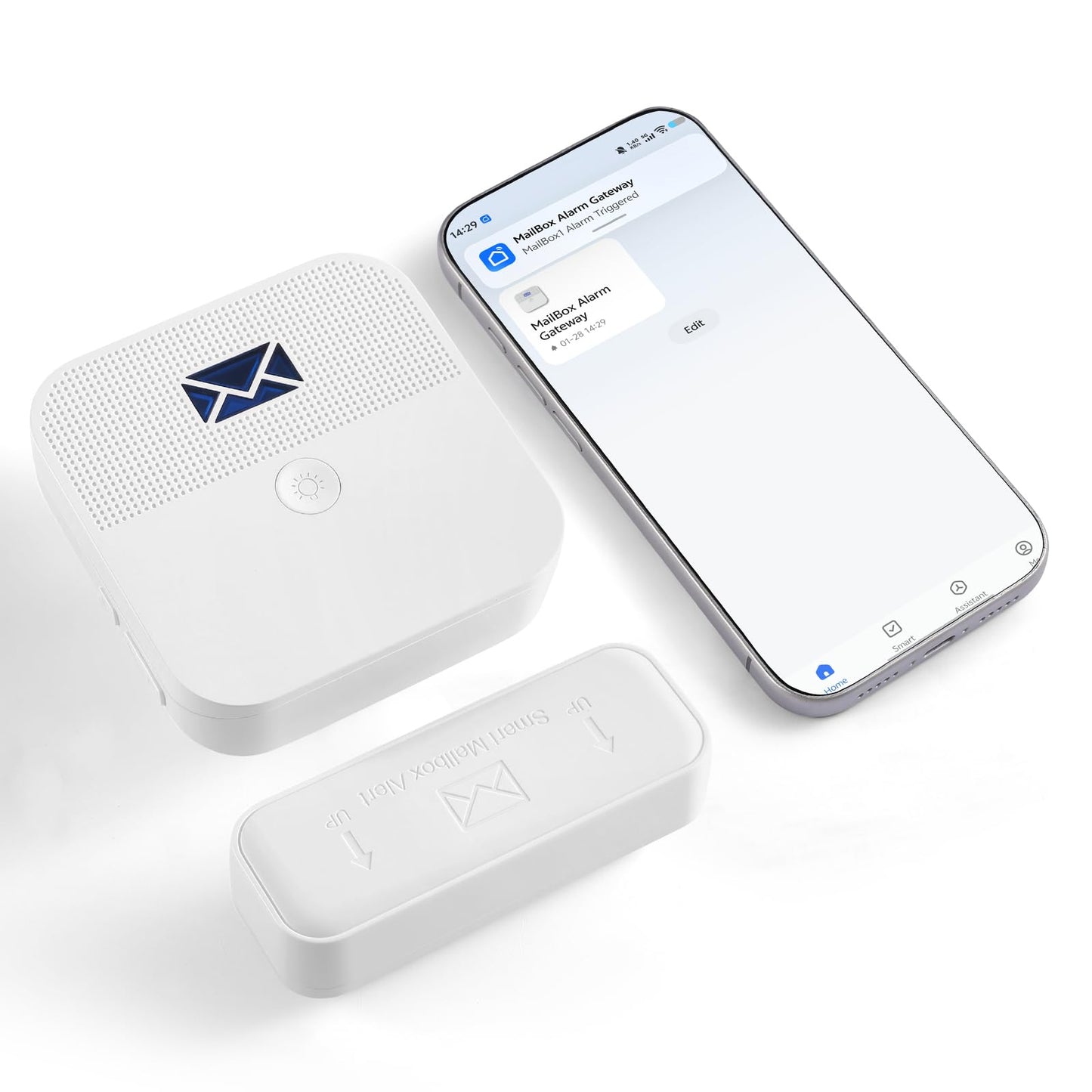 Smart Mailbox Sensor with WiFi,Mailbox Alert for Delivered Mail,500 ft Long Range Wireless Mailbox Alarm with LED Light and Sound Reminders,Mailbox Security System 2.4G WiFi Compatible